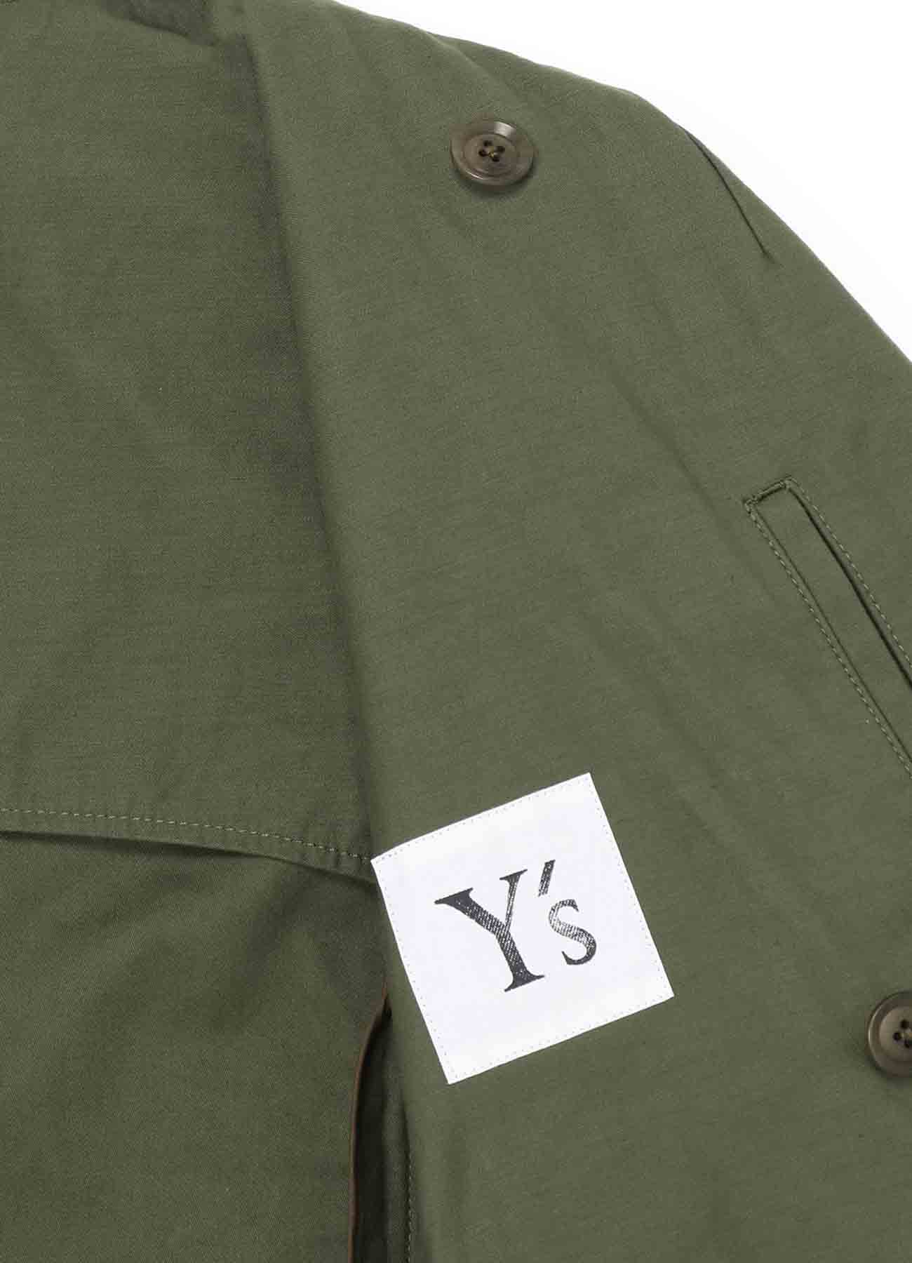 [Y's-Black Name]BACKSIDE SULFURIZATION SATIN SHORT FRONT BLOUSON