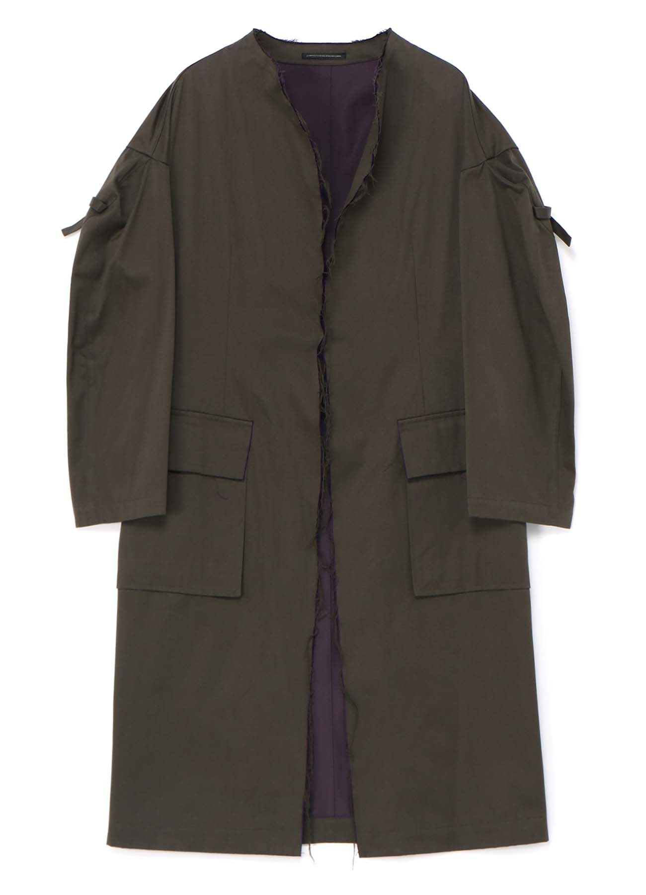 DOUBLE FACED TWILL NO COLLAR COAT