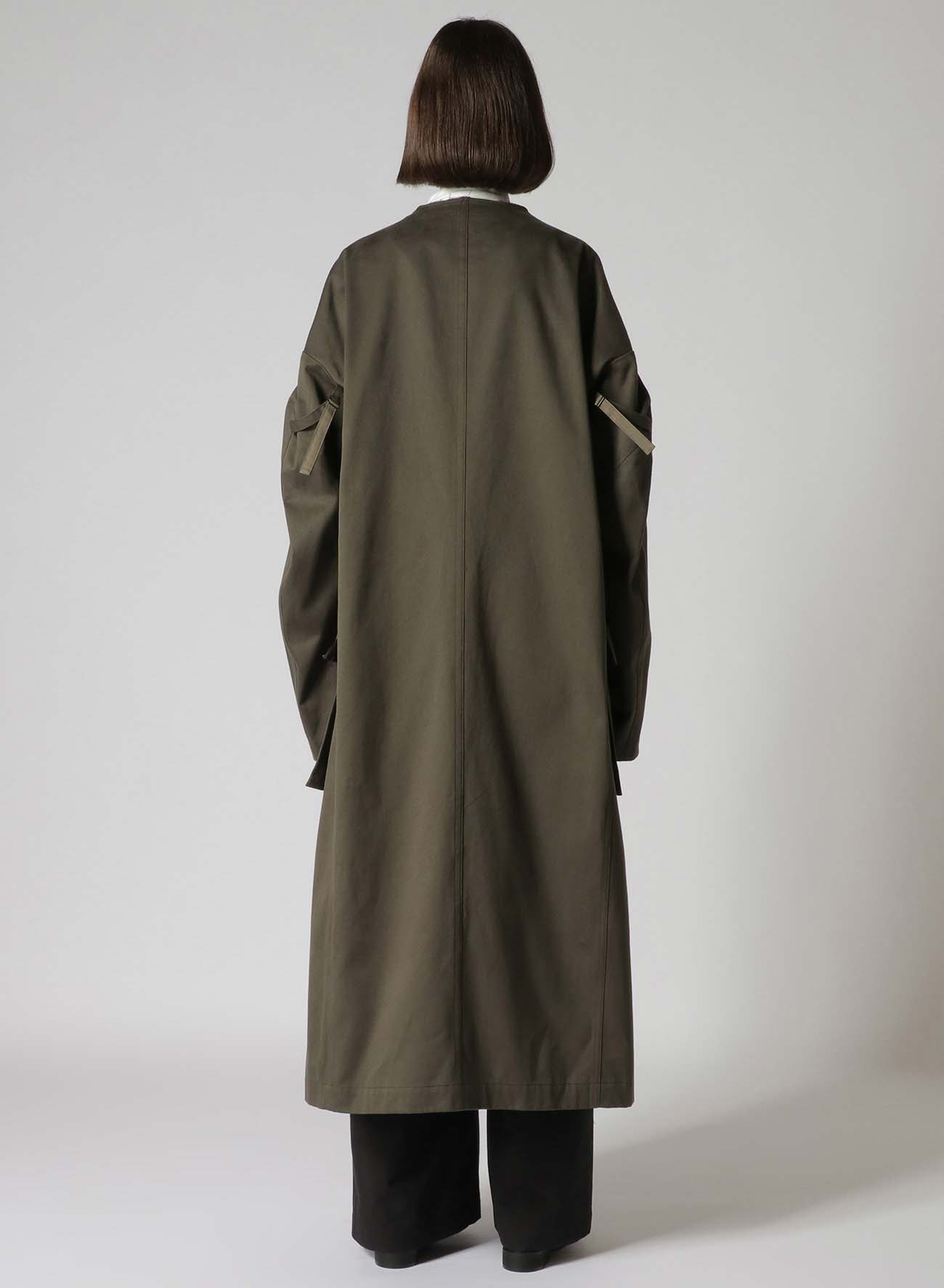 DOUBLE FACED TWILL NO COLLAR COAT