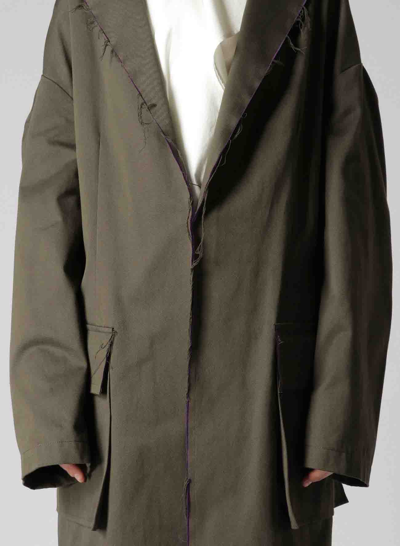 DOUBLE FACED TWILL NO COLLAR COAT