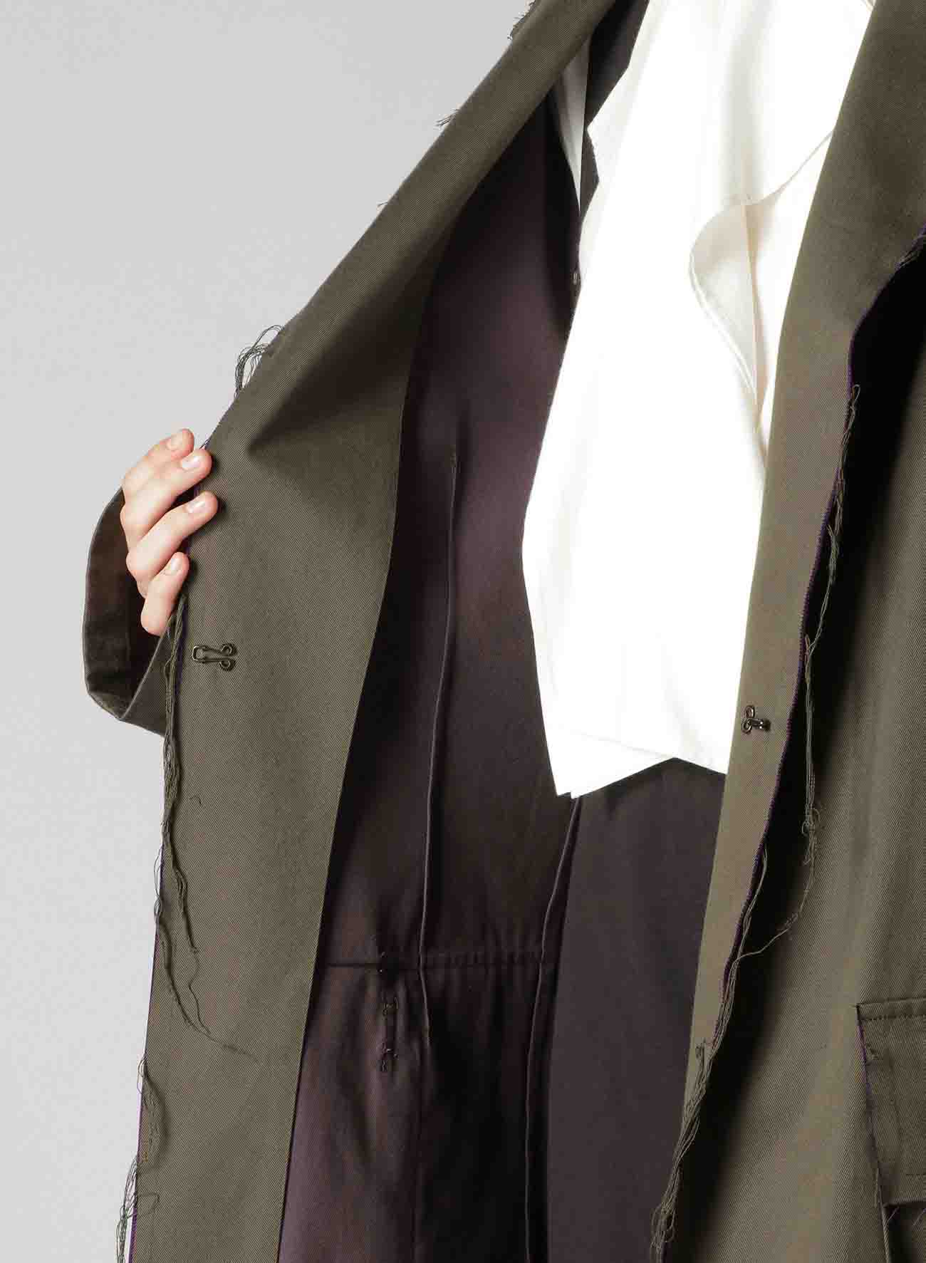 DOUBLE FACED TWILL NO COLLAR COAT