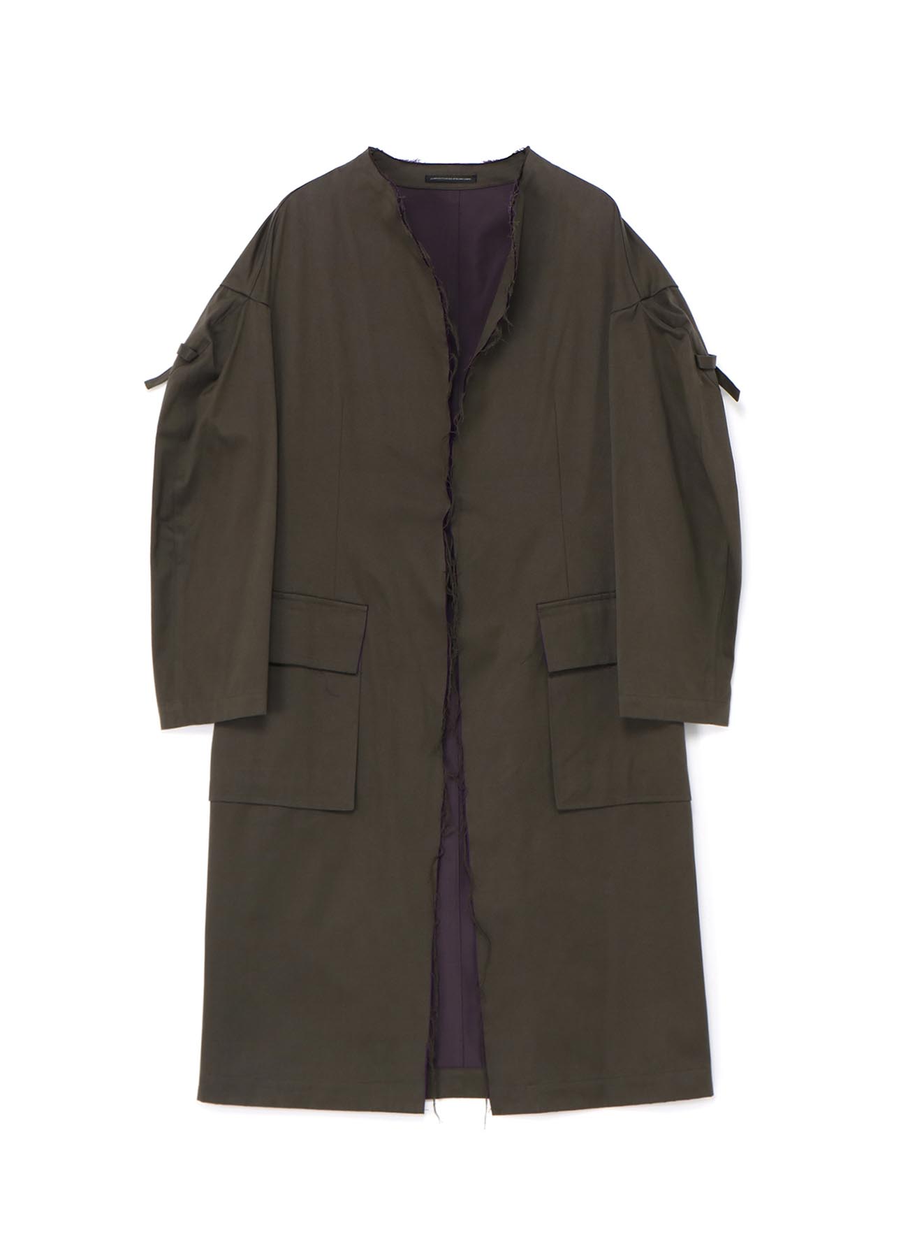 DOUBLE FACED TWILL NO COLLAR COAT
