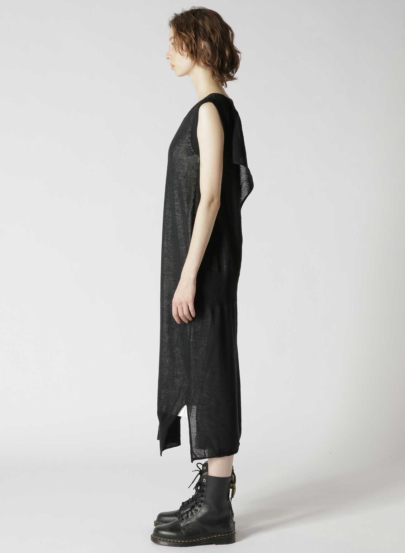 COTTON LINEN LIKE FINISH CUT OFF LAYERED ONEPIECE