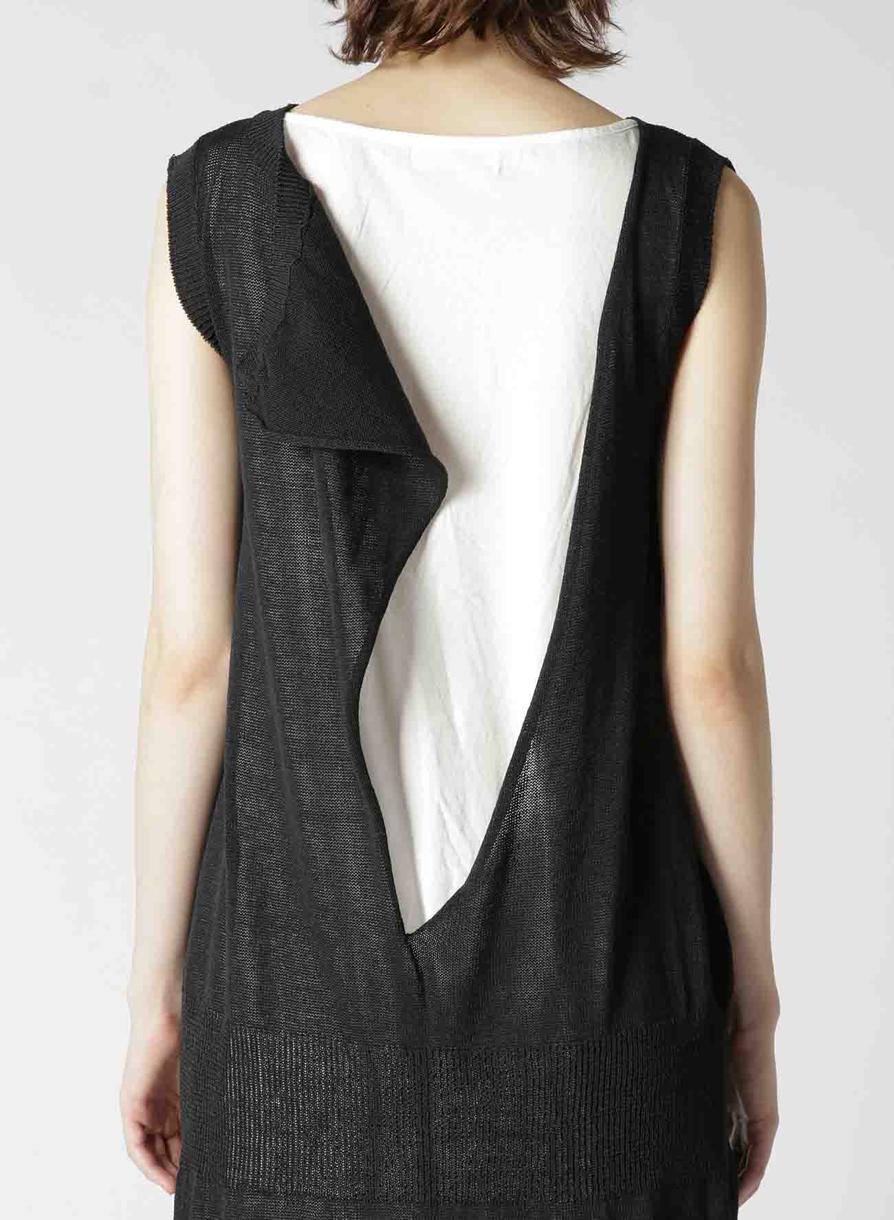 COTTON LINEN LIKE FINISH CUT OFF LAYERED ONEPIECE