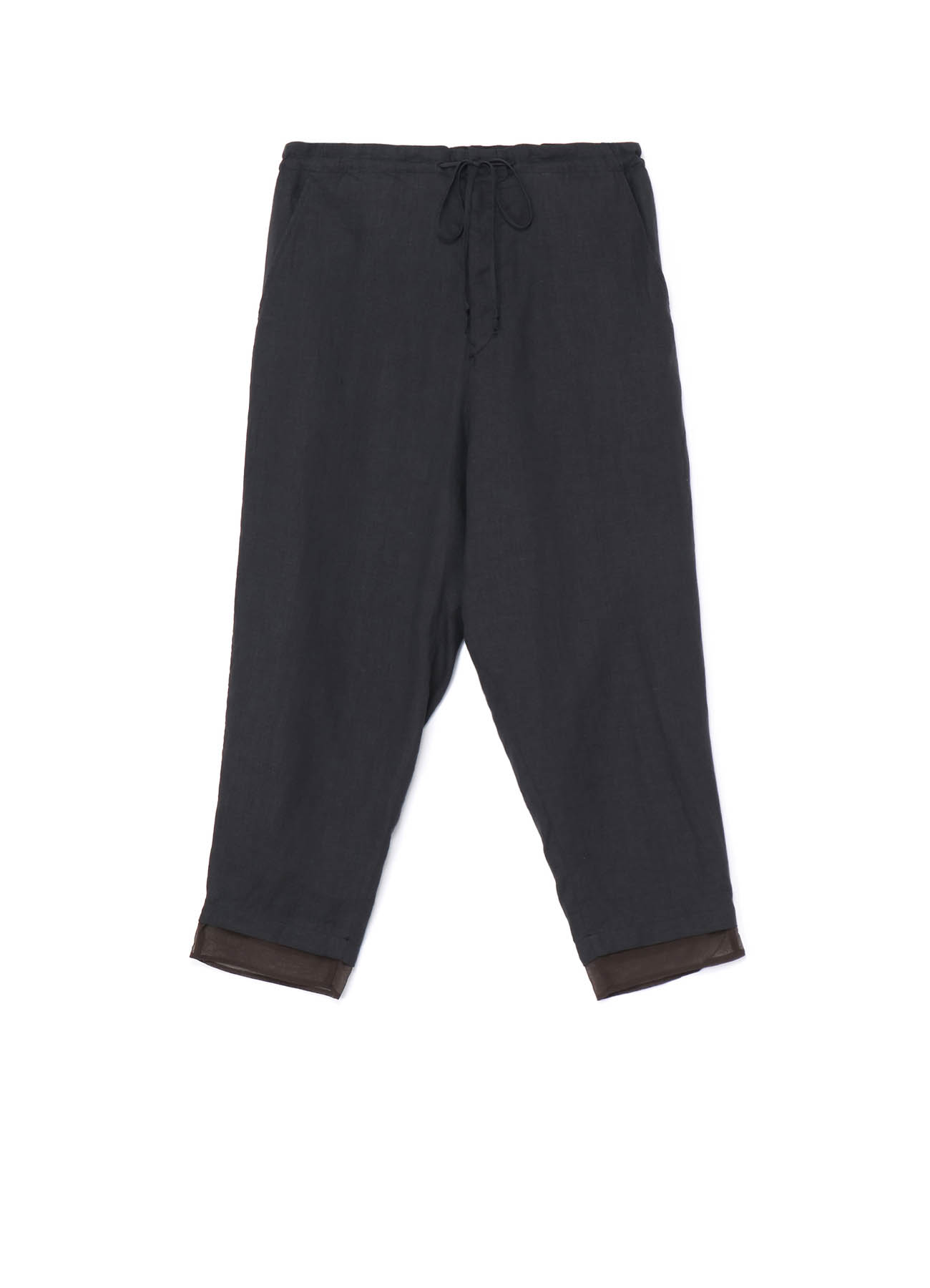 LINEN + POLYESTER COTTON BIG TAPERED STRING PANTS