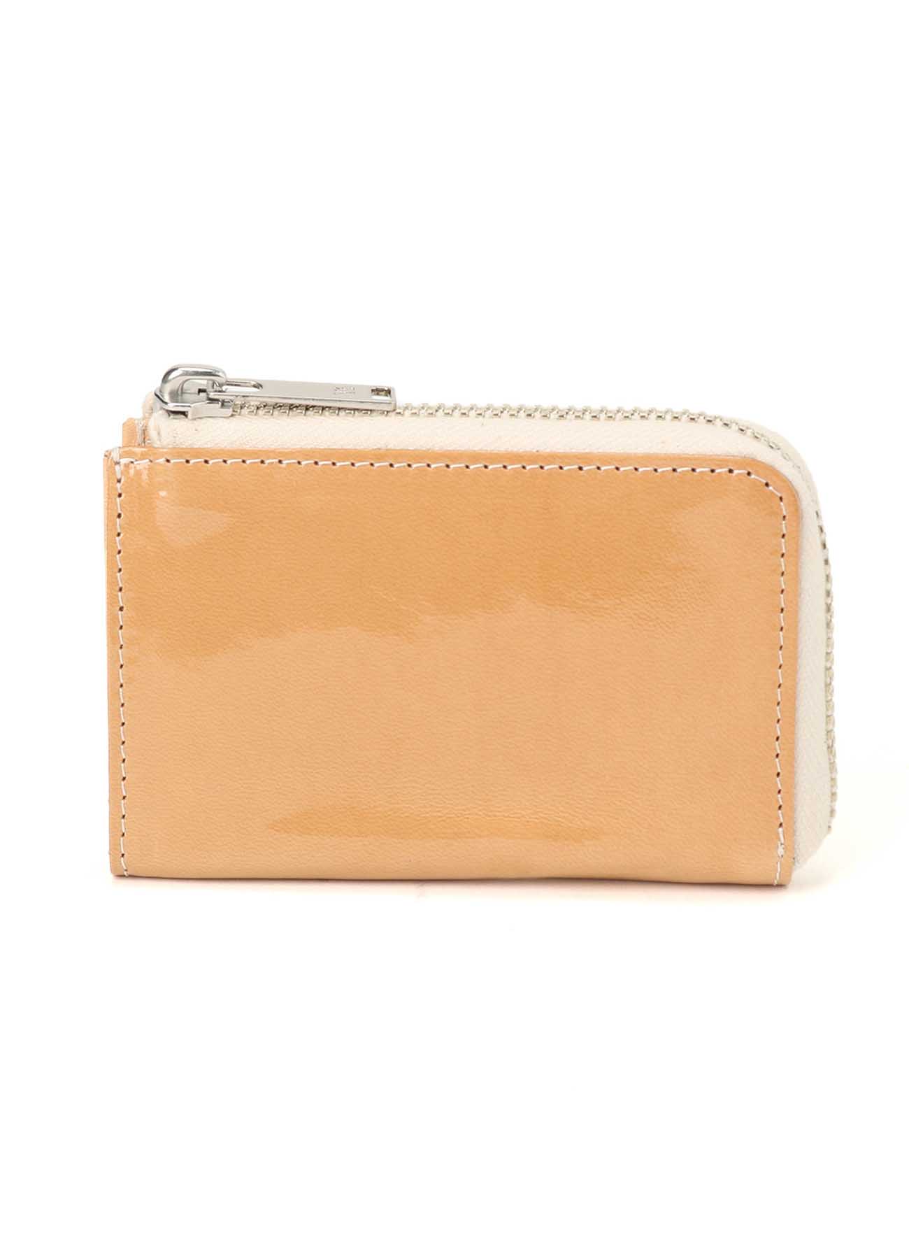 TANNED/ENAMEL-COATED LEATHER ZIPPERED KEY CASE