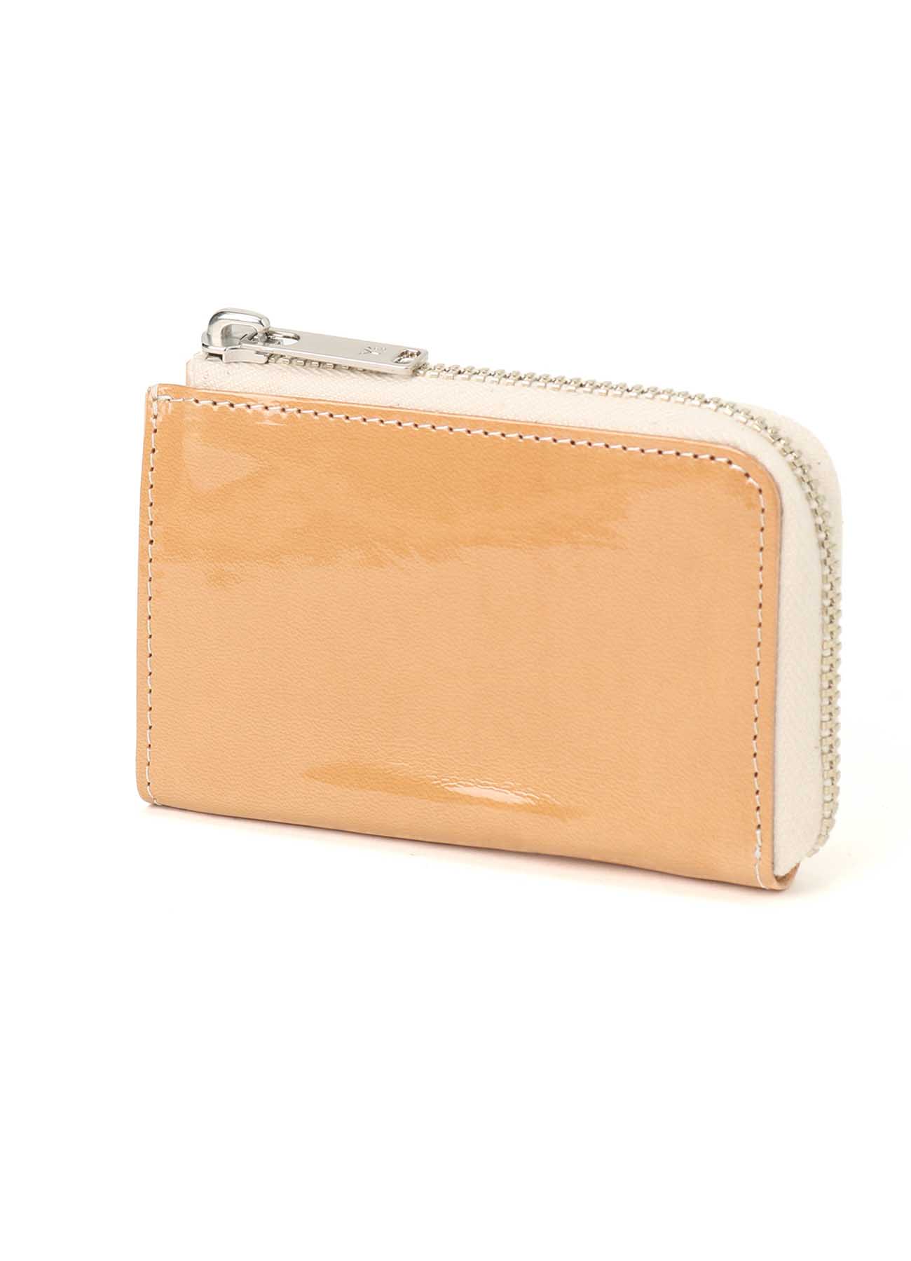 TANNED/ENAMEL-COATED LEATHER ZIPPERED KEY CASE