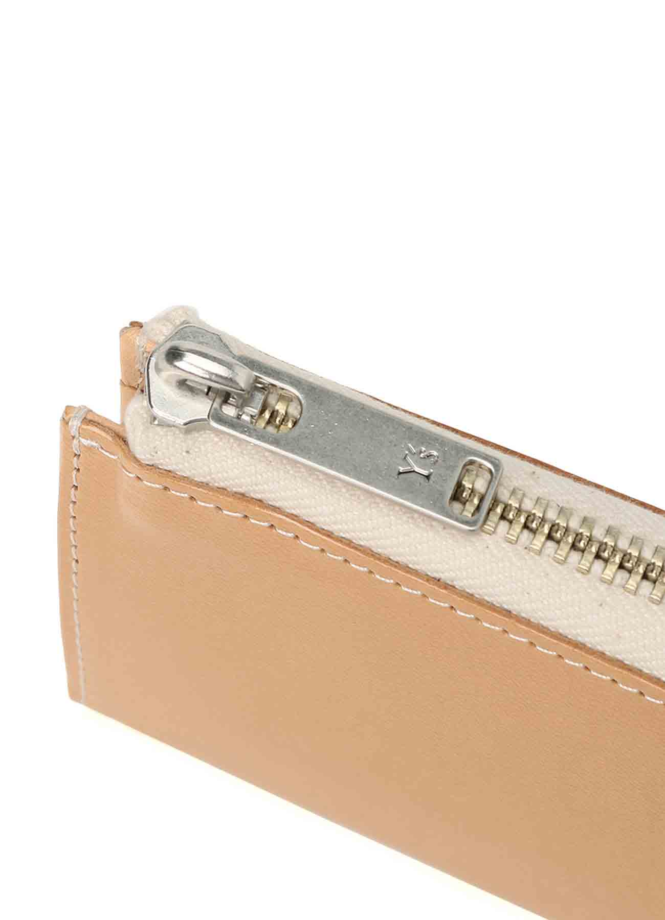 TANNED/ENAMEL-COATED LEATHER ZIPPERED KEY CASE