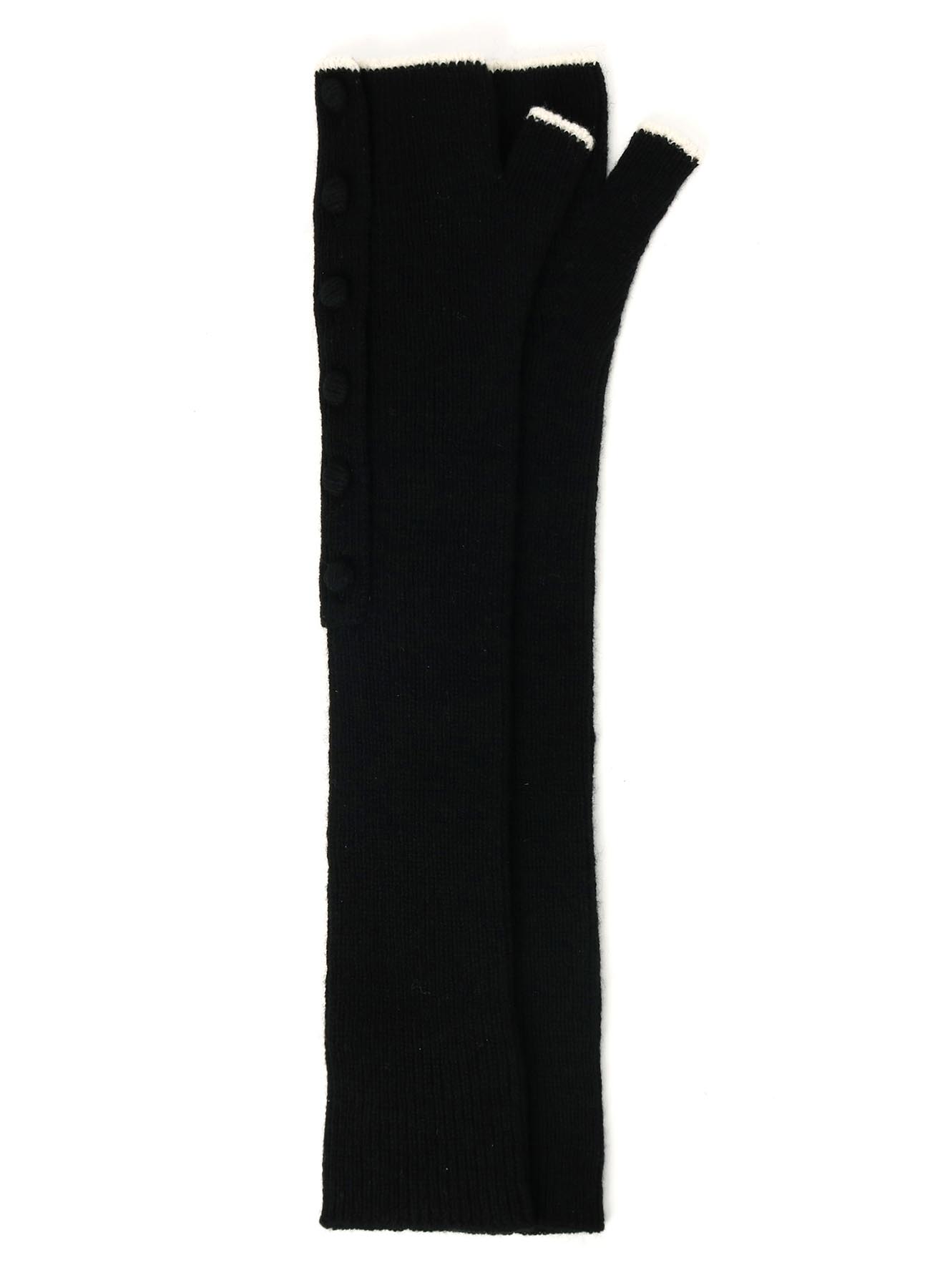 BUTTON-UP SLIT DETAIL RIBBED HAND WARMERS