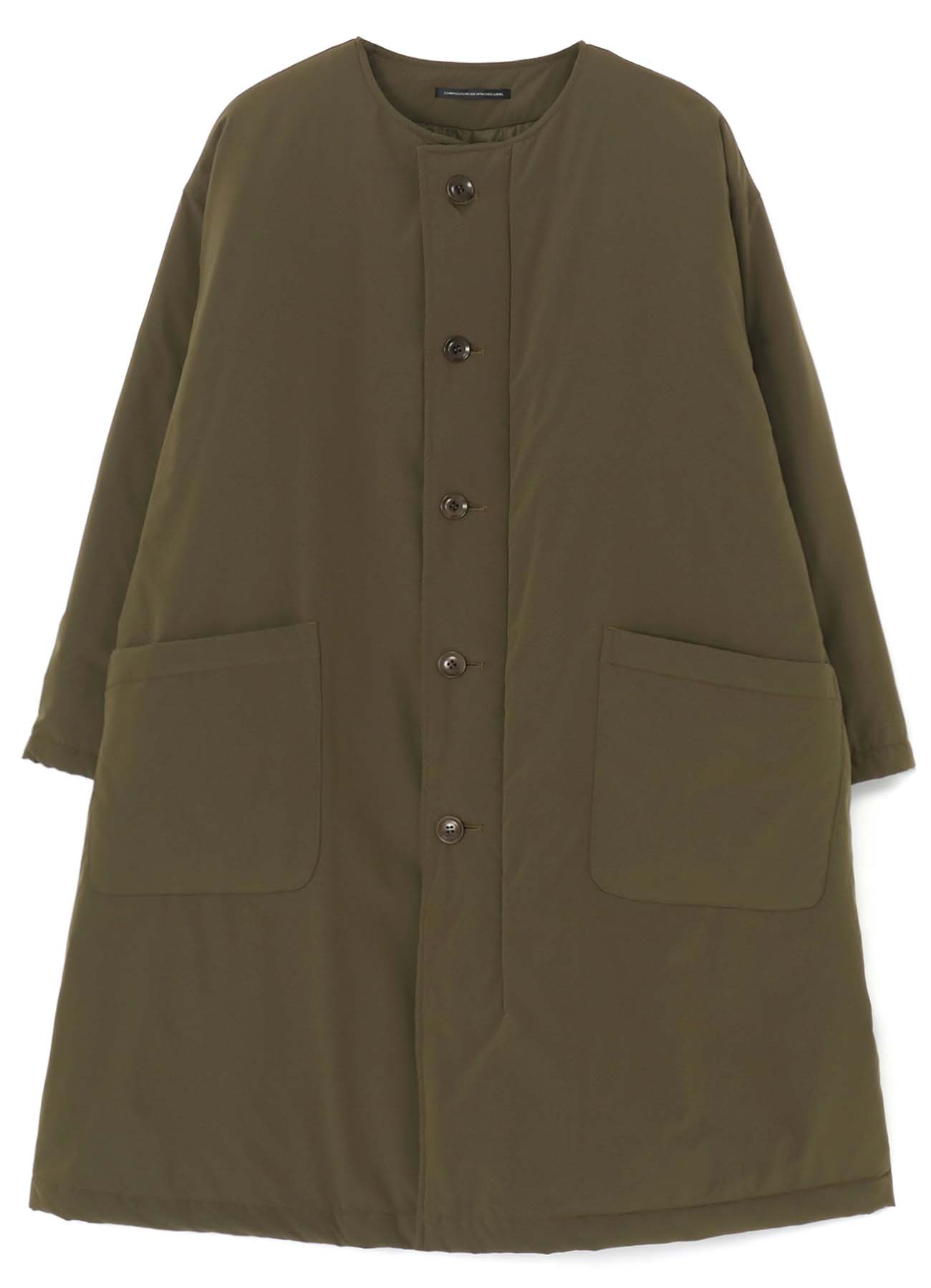 TYPEWRITER POLYESTER COLLARLESS COAT