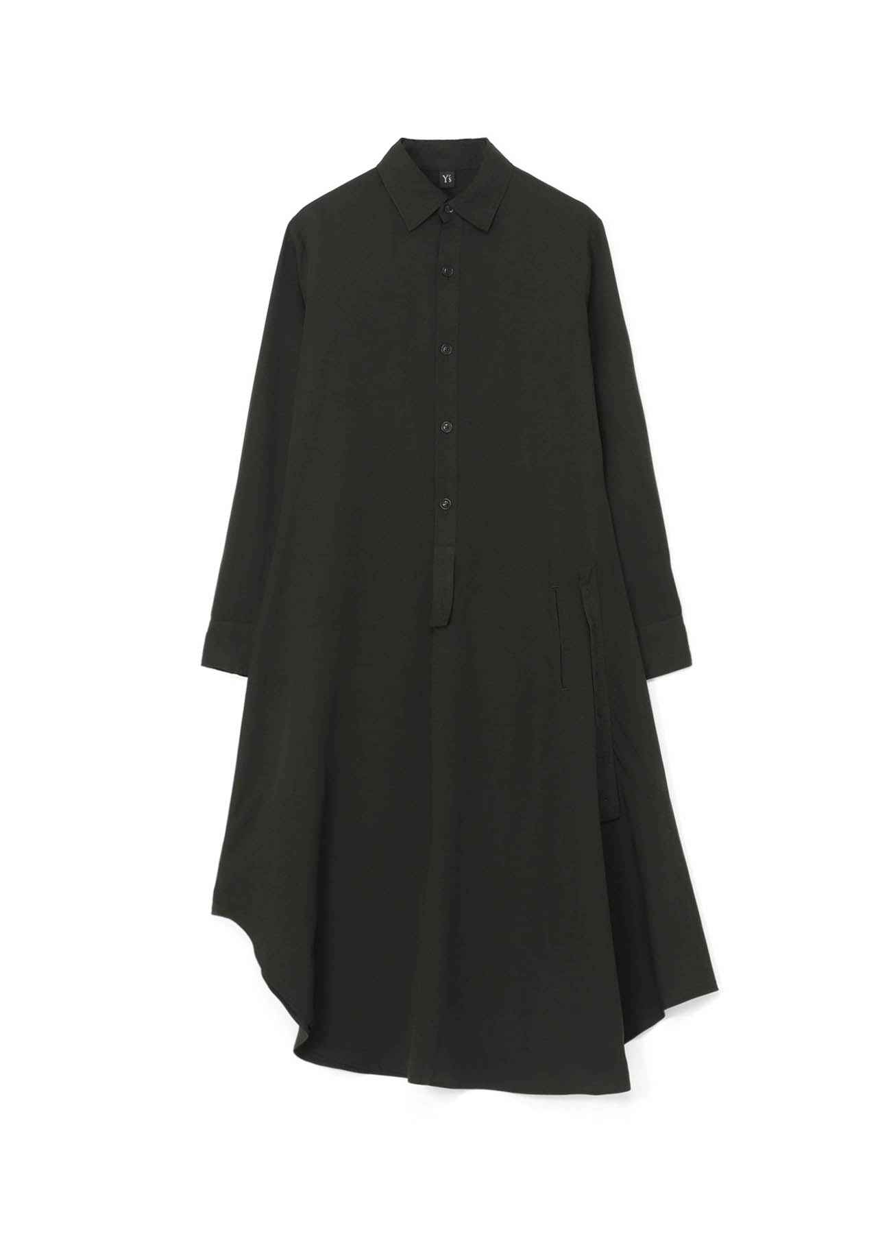 GARMENT-DYED CELLULOSE TWILL FLARED SHIRT DRESS