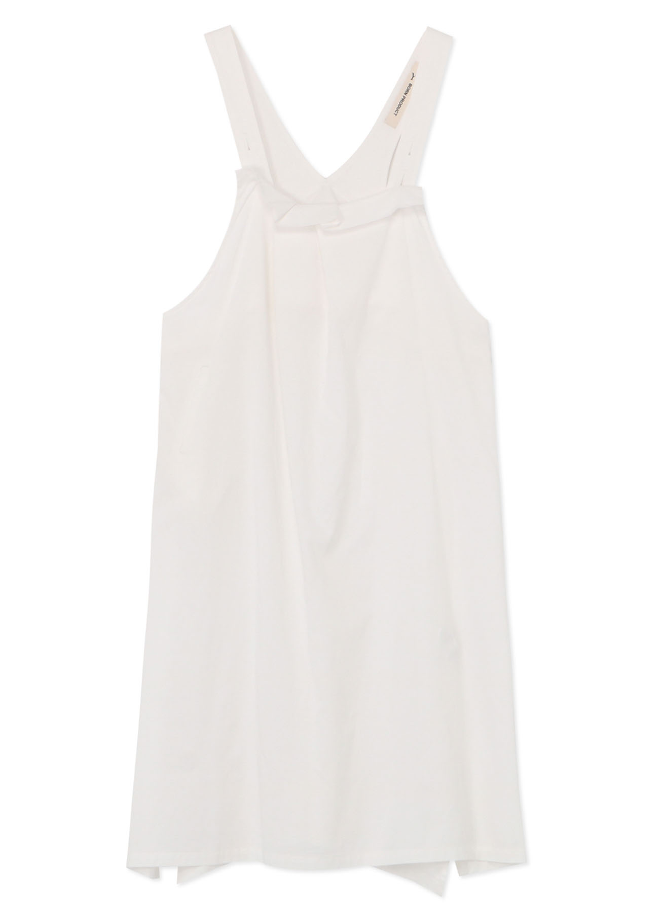 [Y's BORN PRODUCT] THIN COTTON TWILL ASYMMETRIC FOLD DETAIL DRESS