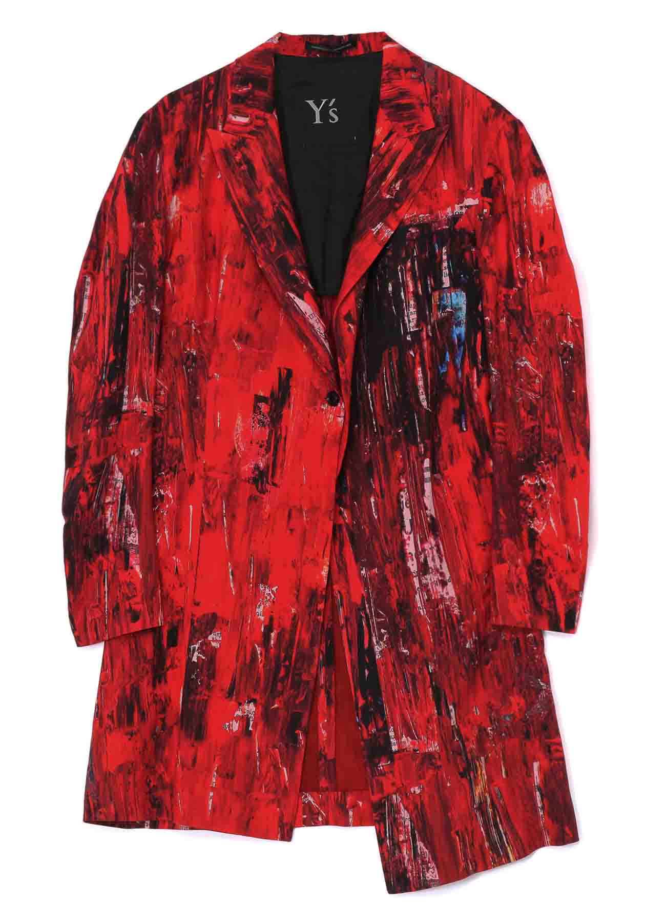 OIL PAINT PRINT RAYON ASYMMETRIC JACKET