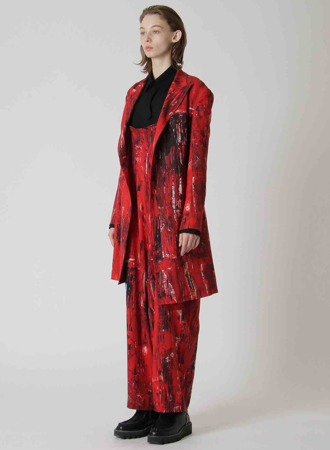 OIL PAINT PRINT RAYON ASYMMETRIC JACKET