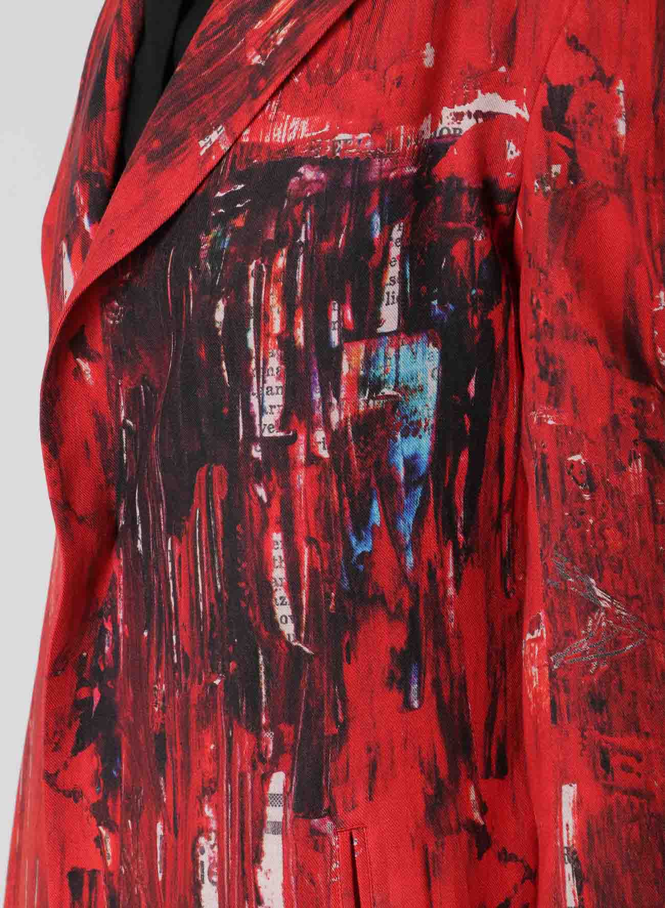 OIL PAINT PRINT RAYON ASYMMETRIC JACKET