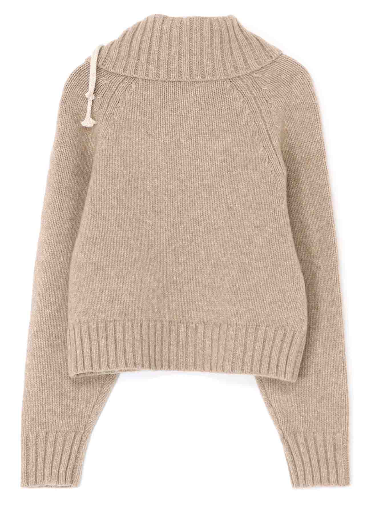 WOOL BLEND JERSEY TOGGLE BUTTON SWEATER