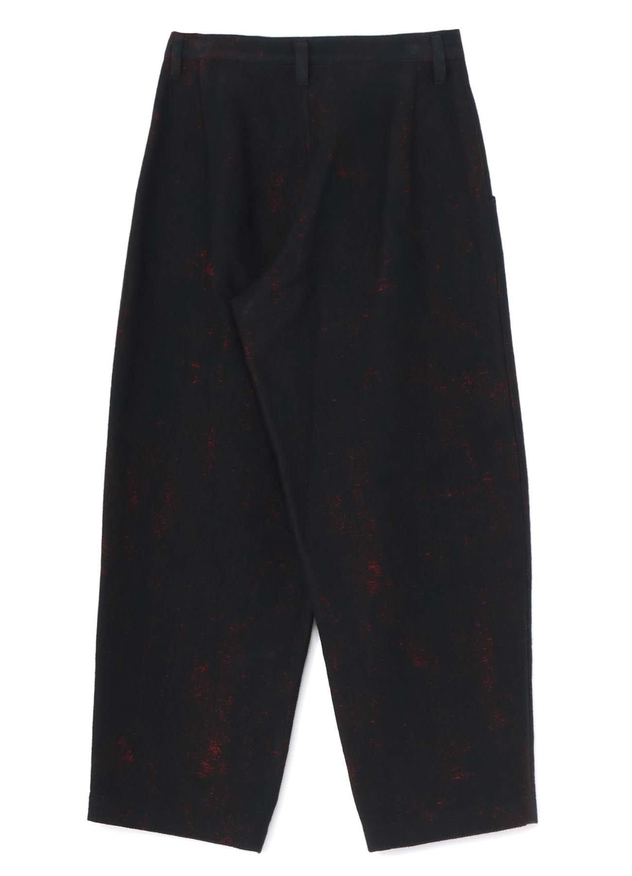 PRINTED COTTON SINGLE PLEATED WIDE LEG PANTS