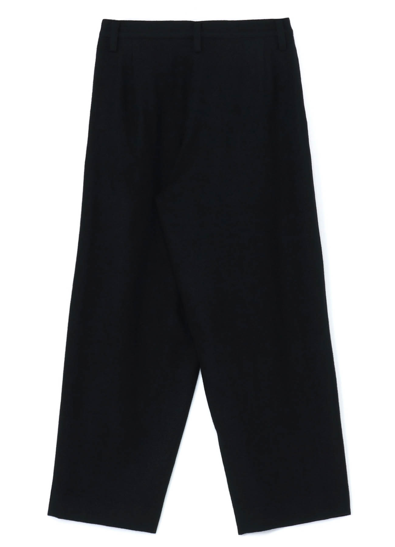 SHRUNKEN WOOL SERGE SINGLE PLEATED WIDE LEG PANTS