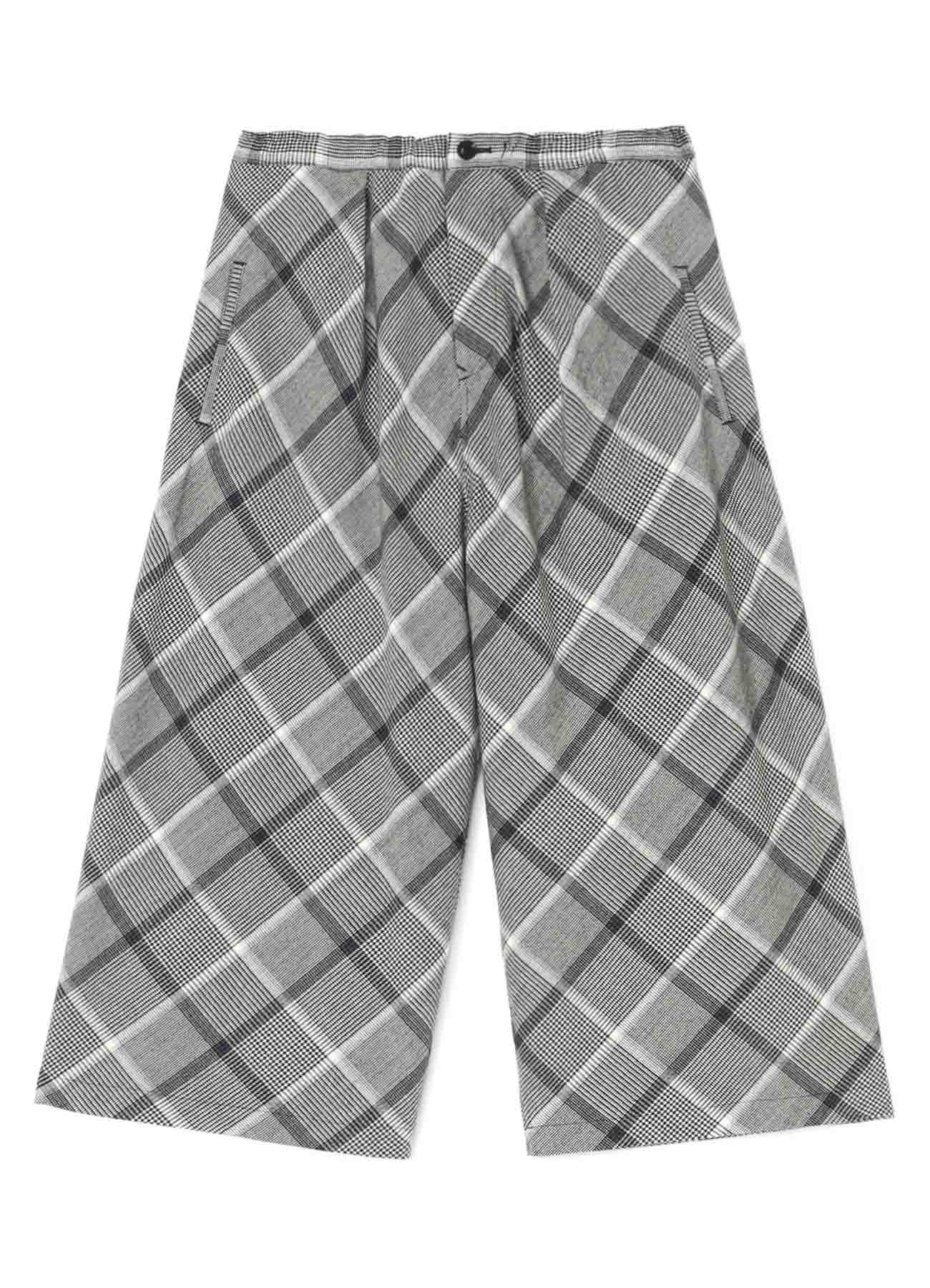 HOUNDSTOOTH CHECK WIDE LEG PLEATED PANTS