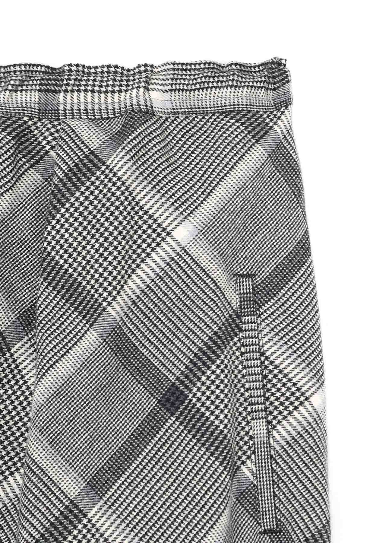 HOUNDSTOOTH CHECK WIDE LEG PLEATED PANTS