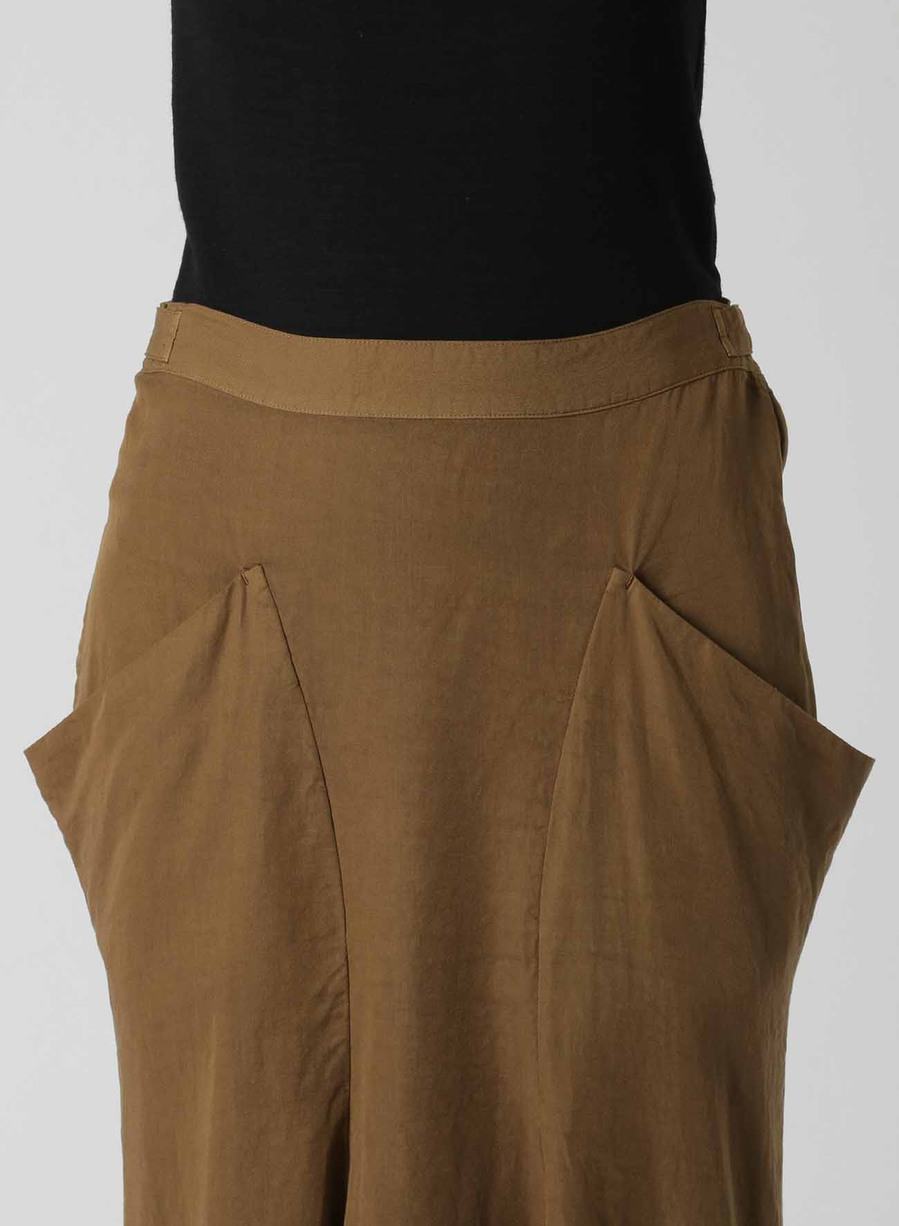 CELLULOSE TWILL GARMENT-DYED LONG POCKET SKIRT