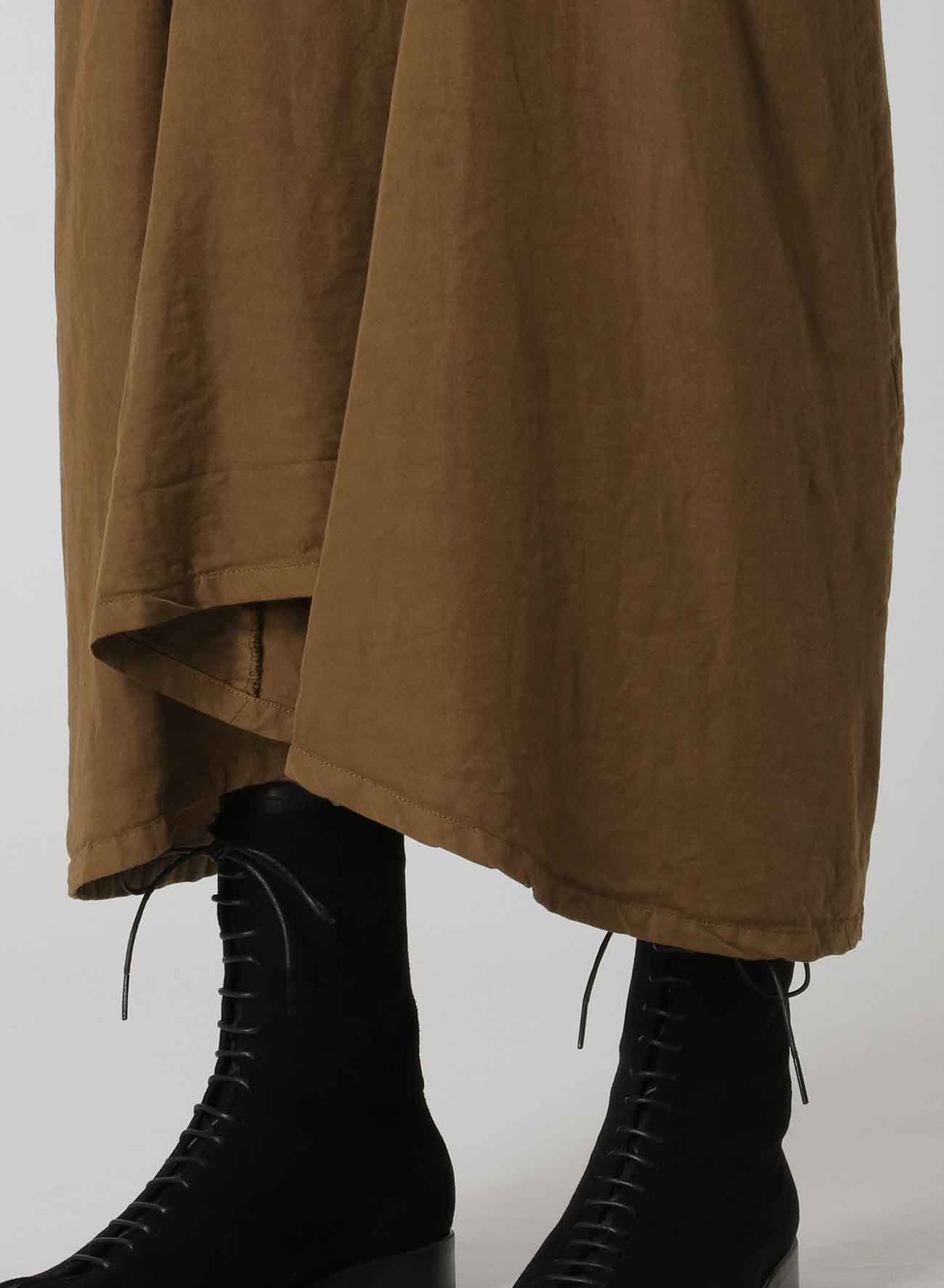 CELLULOSE TWILL GARMENT-DYED LONG POCKET SKIRT