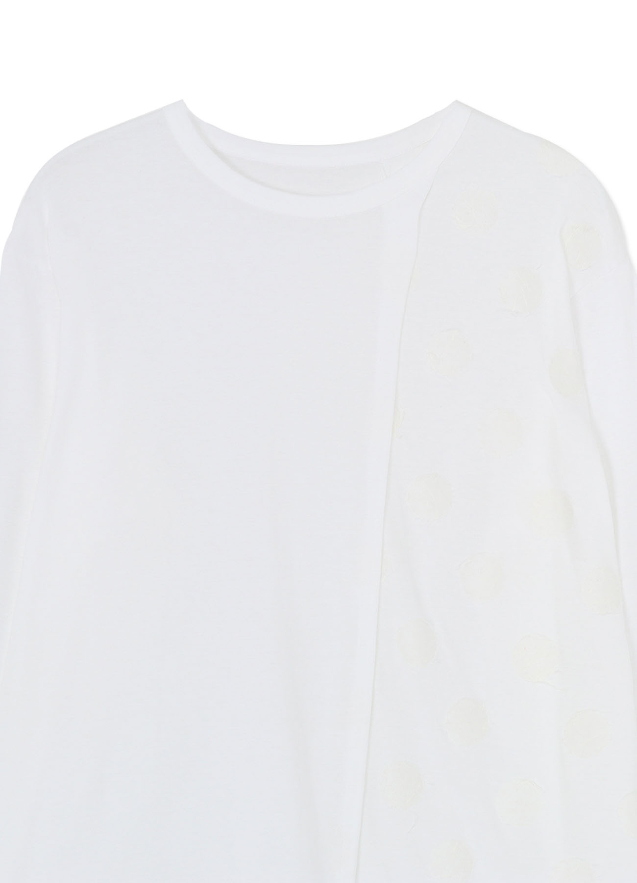 COTTON JERSEY LONG SLEEVE PANEL T-SHIRT