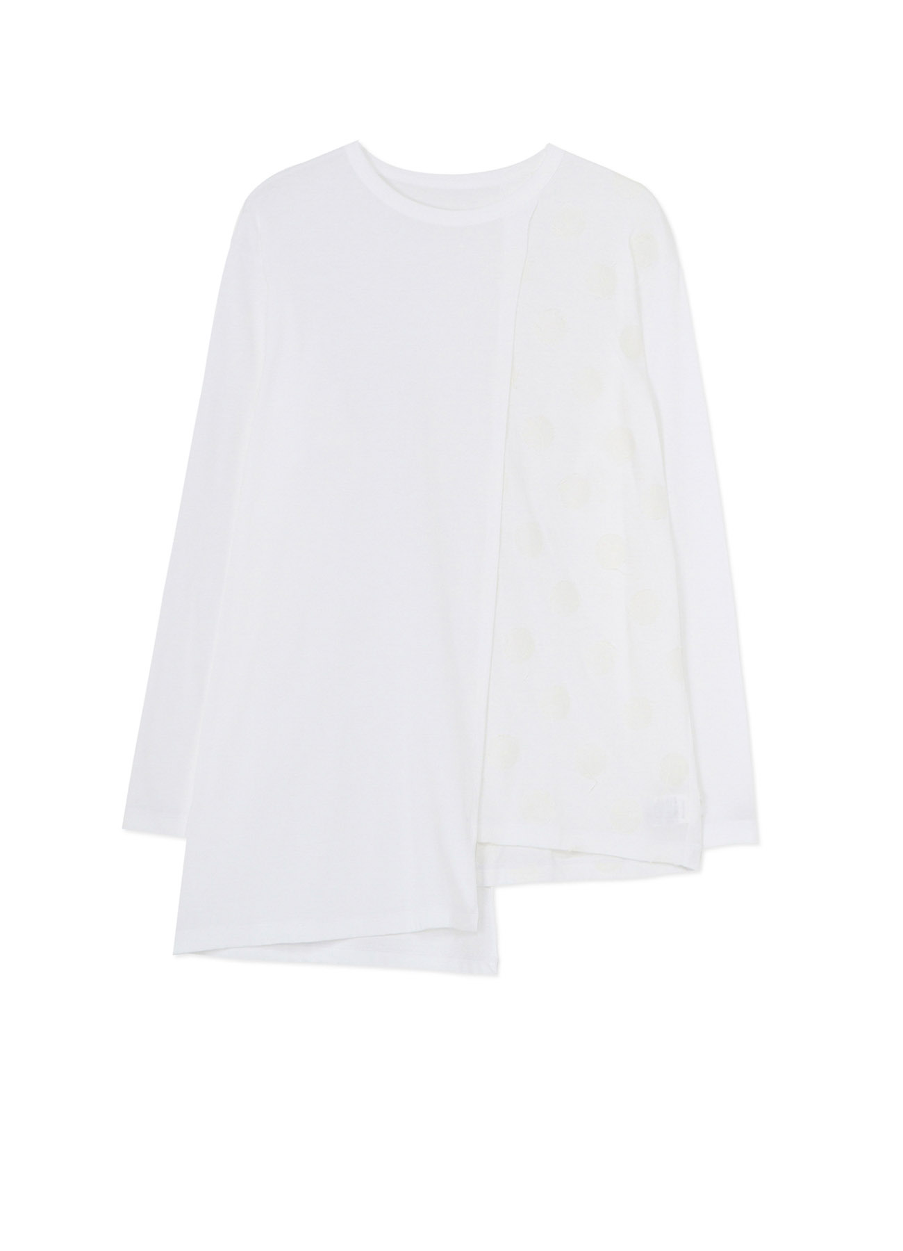 COTTON JERSEY LONG SLEEVE PANEL T-SHIRT