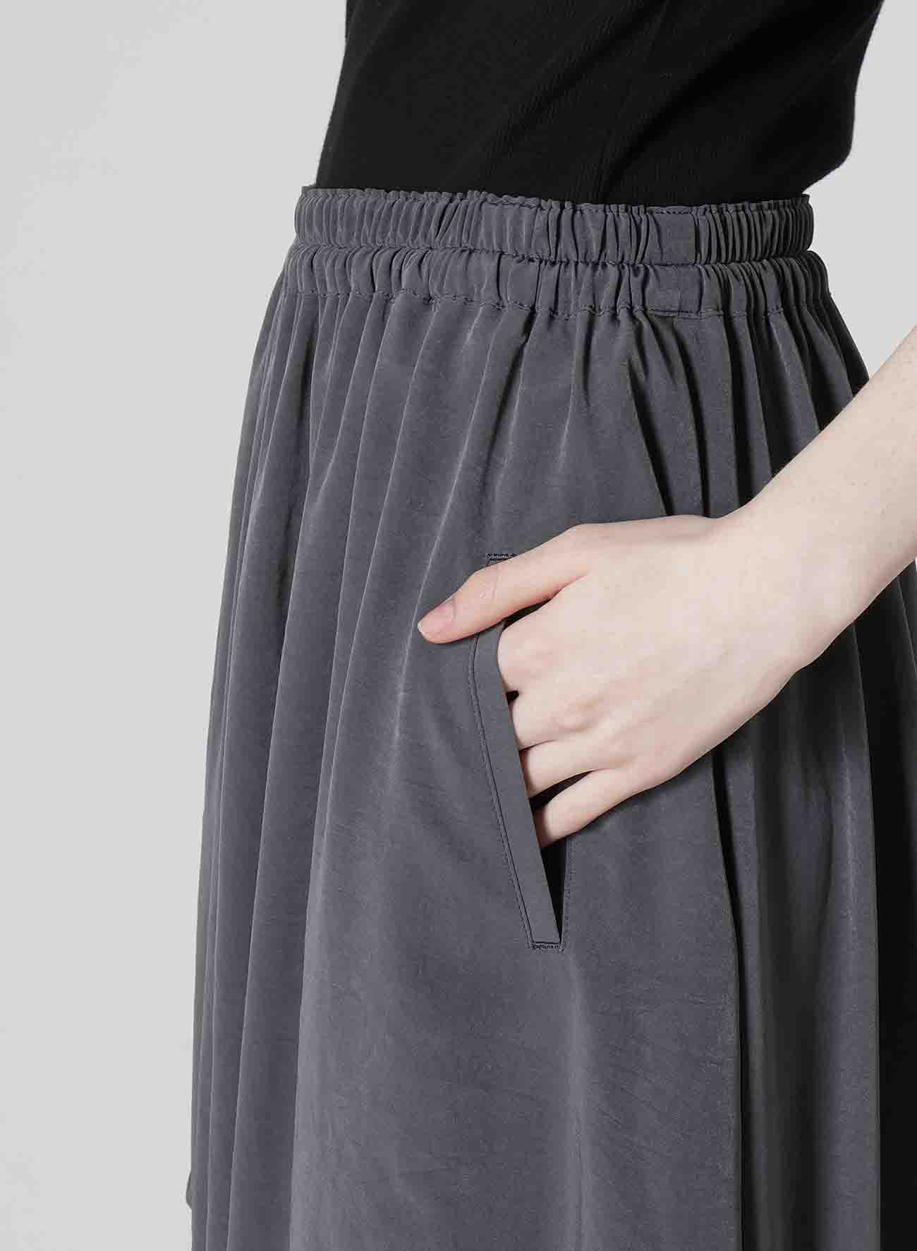 CREPE de CHINE CIRCLE GATHERED SKIRT