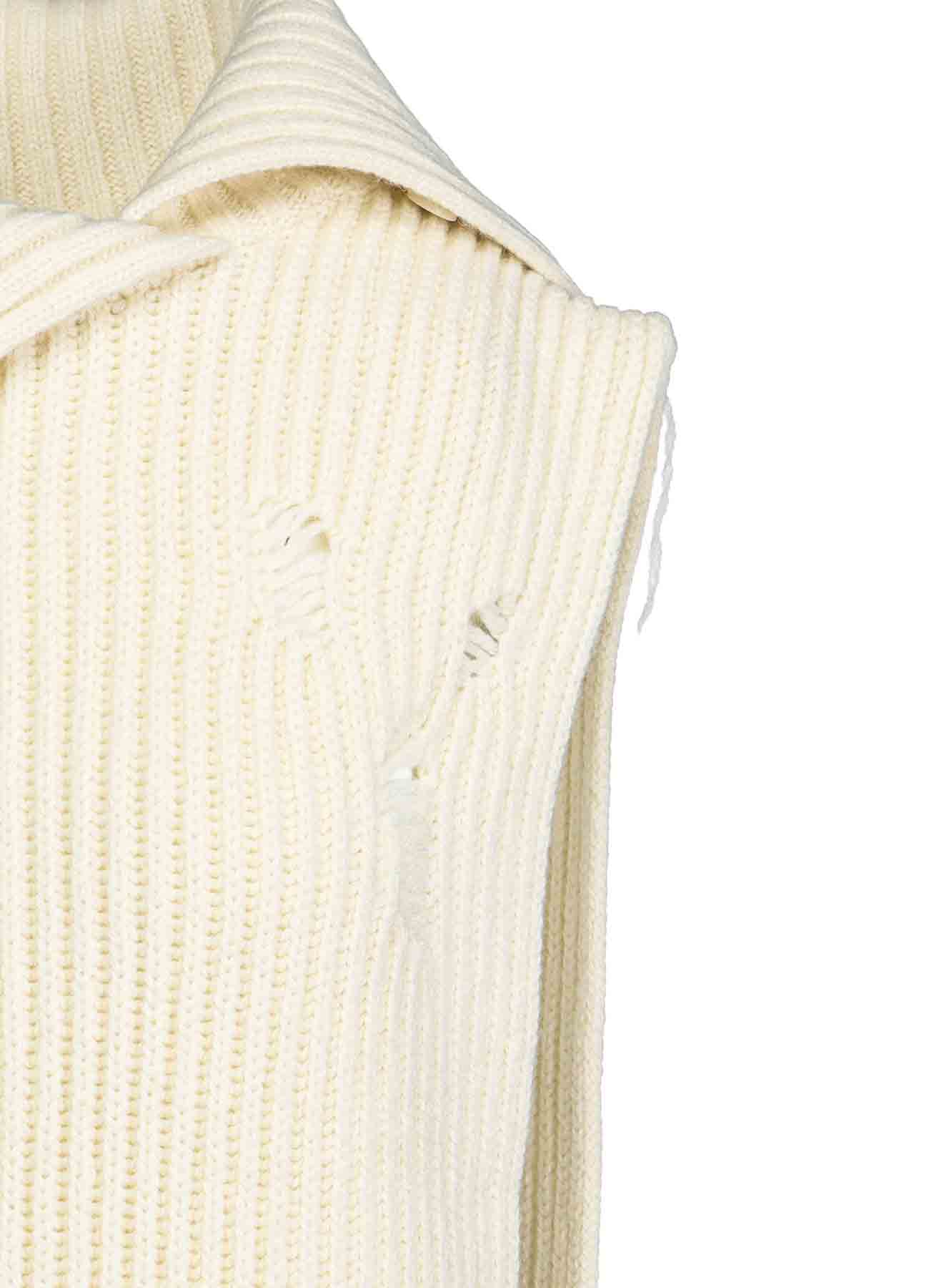 LAMB WOOL DAMAGED KNIT VEST