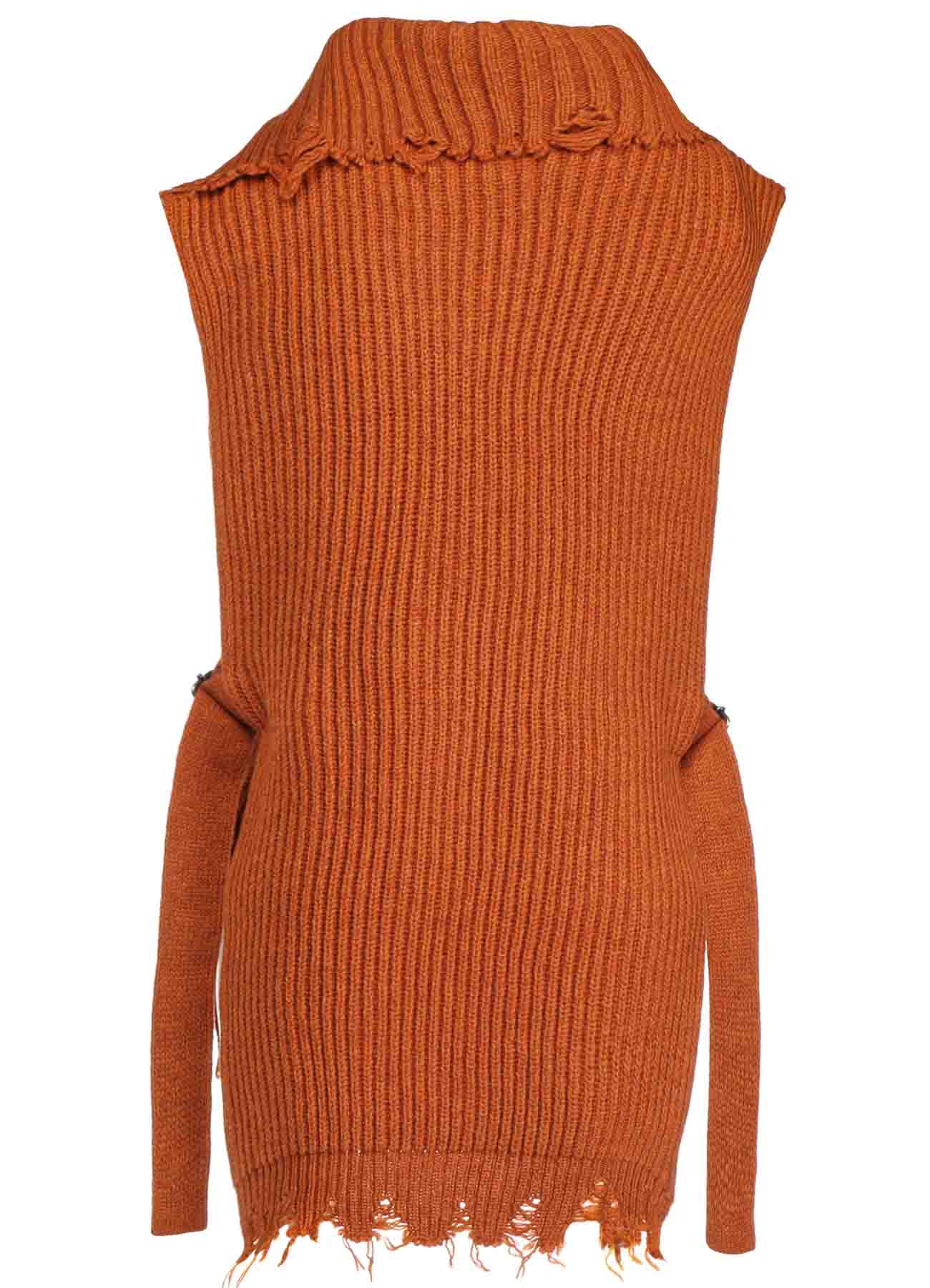 LAMB WOOL DAMAGED KNIT VEST