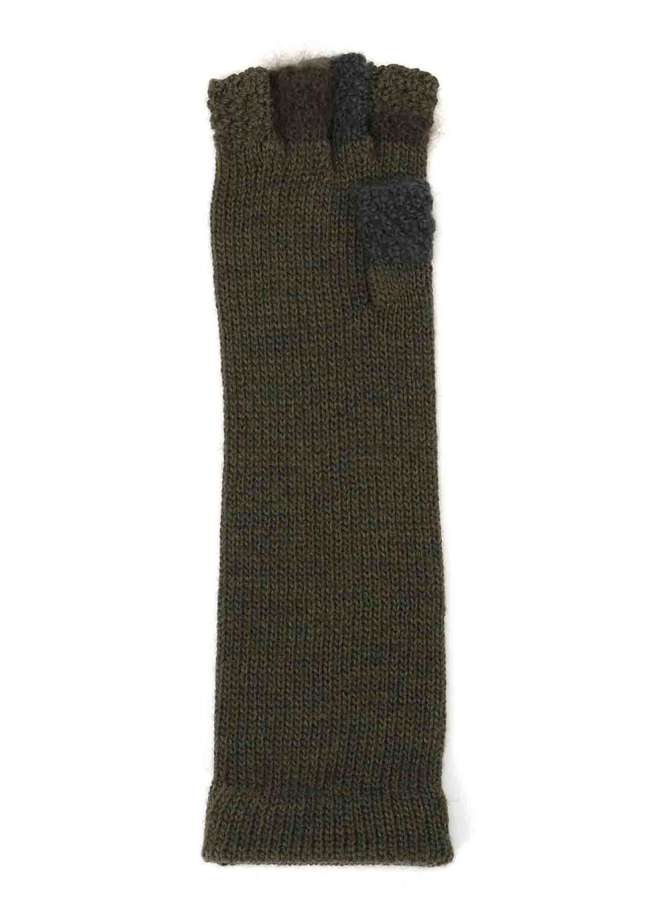 【10/18 12:00(JST) Release】W SLUB×MOHAIR PATCHED FINGERLESS LONG GLOVES