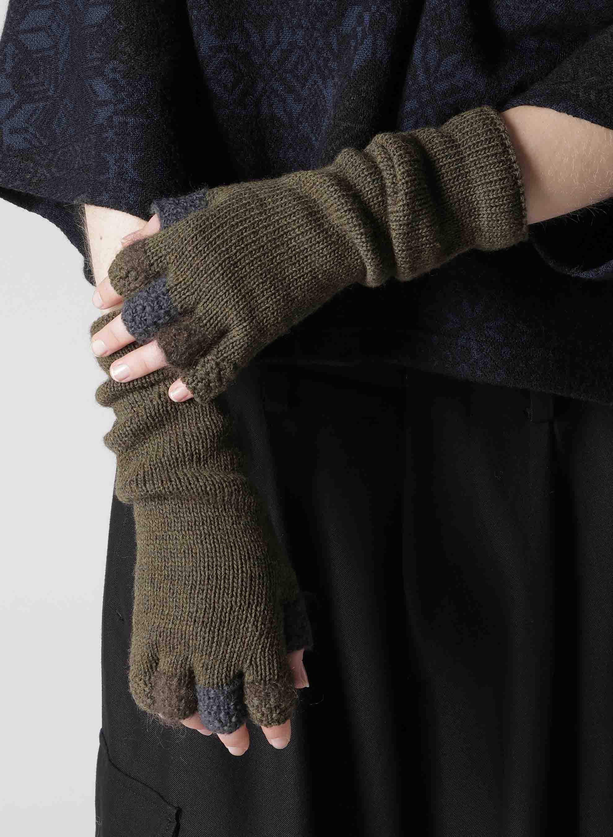 【10/18 12:00(JST) Release】W SLUB×MOHAIR PATCHED FINGERLESS LONG GLOVES