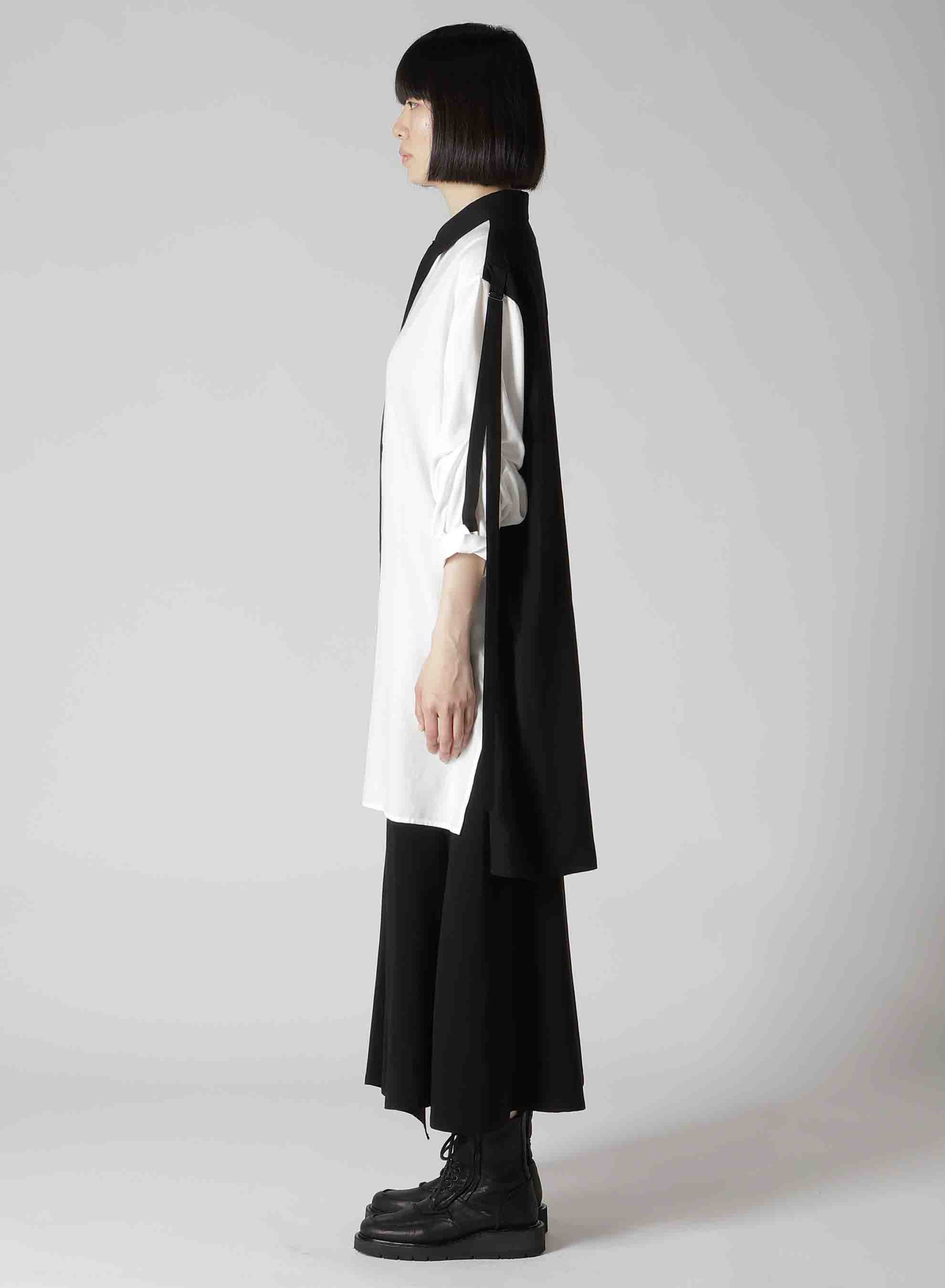 80/2 BROAD COLLAR/SLEEVE OPEN TAB BLOUSE