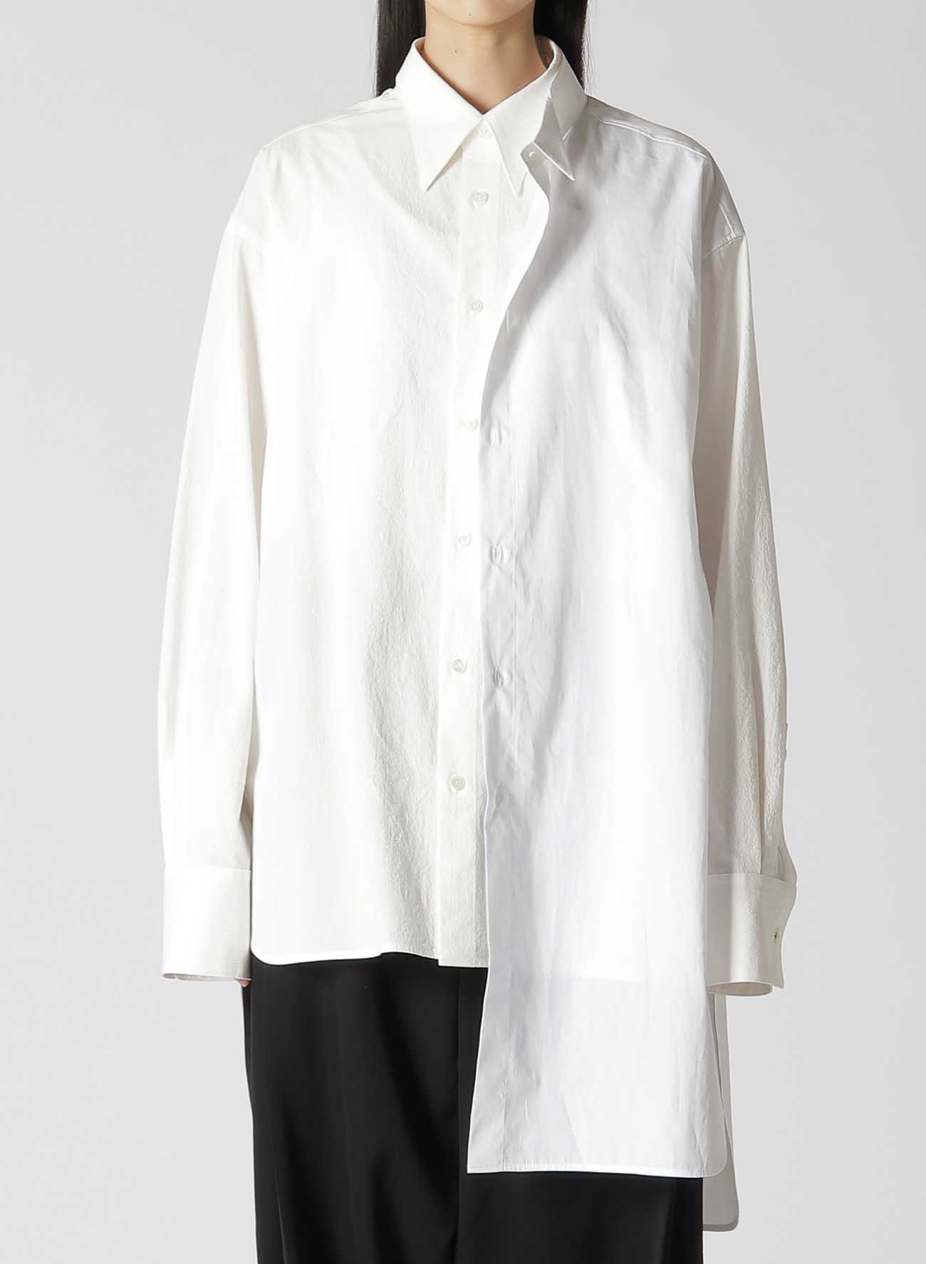 HIGH TWISTED COTTON DOUBLE LAYERED WING COLLAR SHIRT