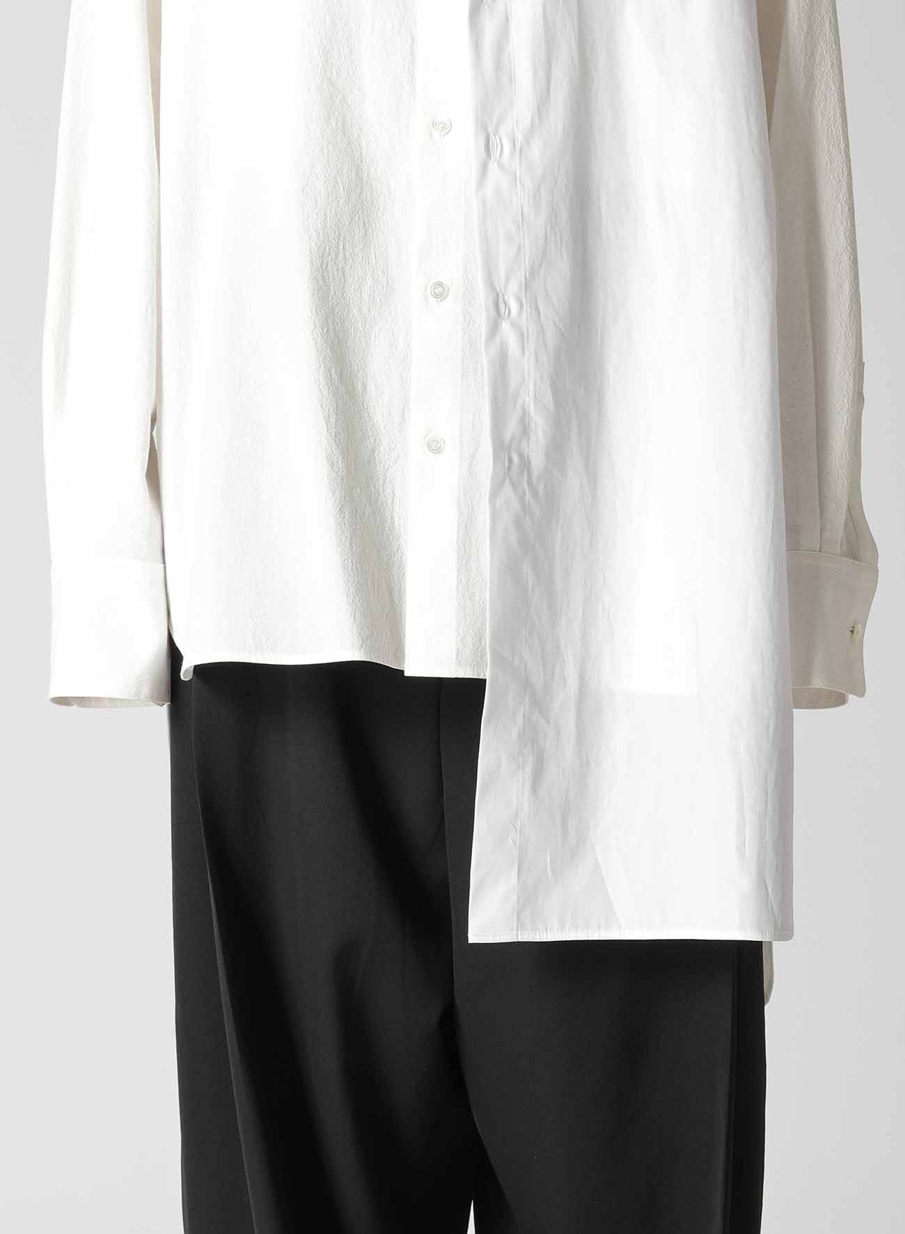 HIGH TWISTED COTTON DOUBLE LAYERED WING COLLAR SHIRT