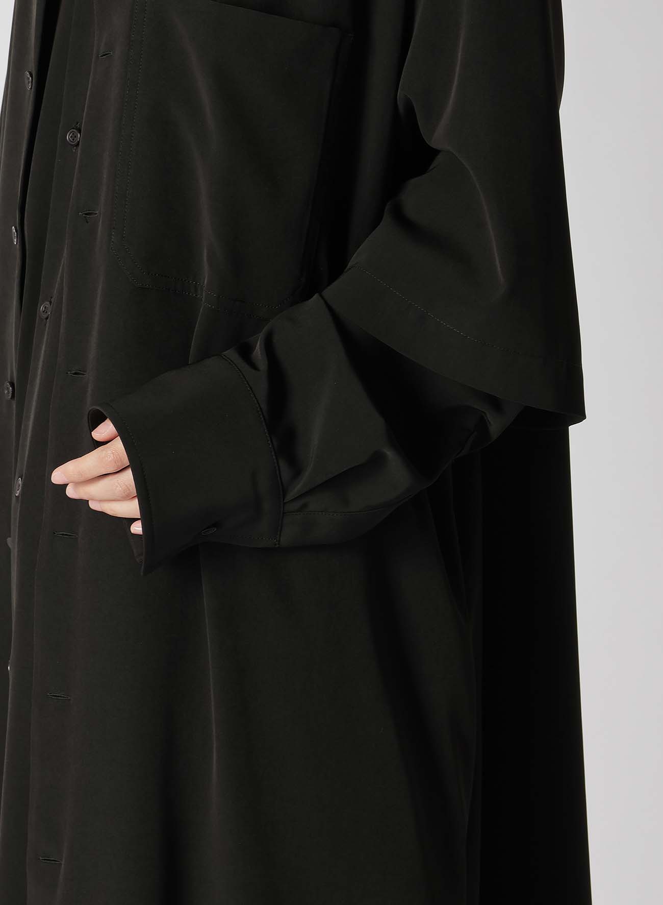 TRIACETATE/POLYESTER DOUBLE LAYERED LONG SHIRT