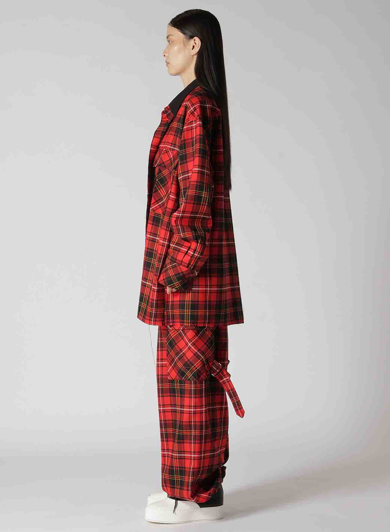 TARTAN CHECK DOUBLE LAYERED SHIRT