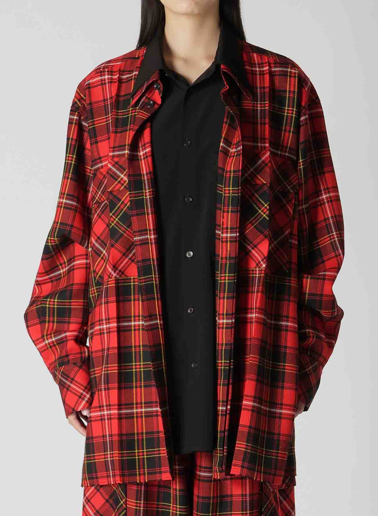 TARTAN CHECK DOUBLE LAYERED SHIRT