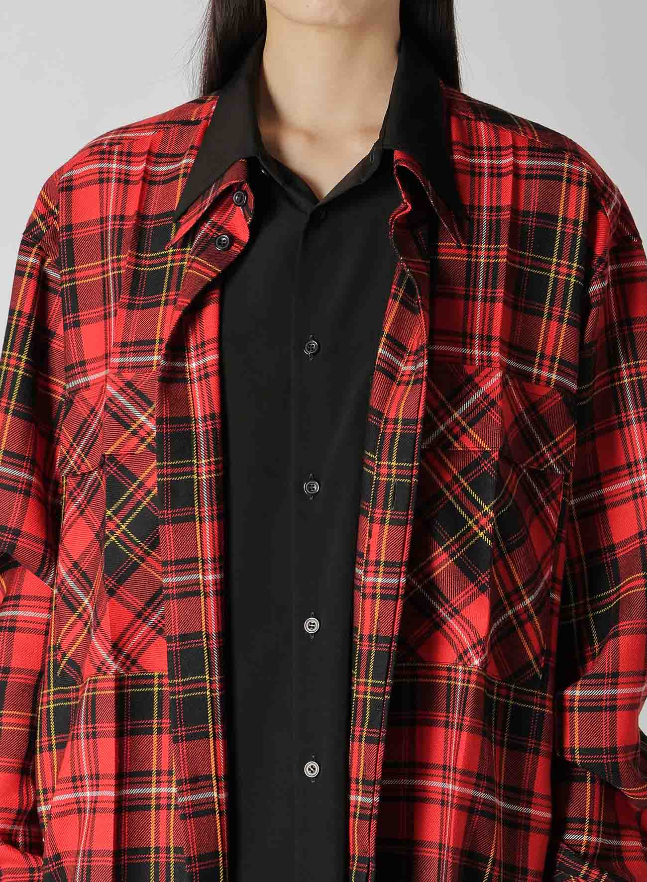 TARTAN CHECK DOUBLE LAYERED SHIRT