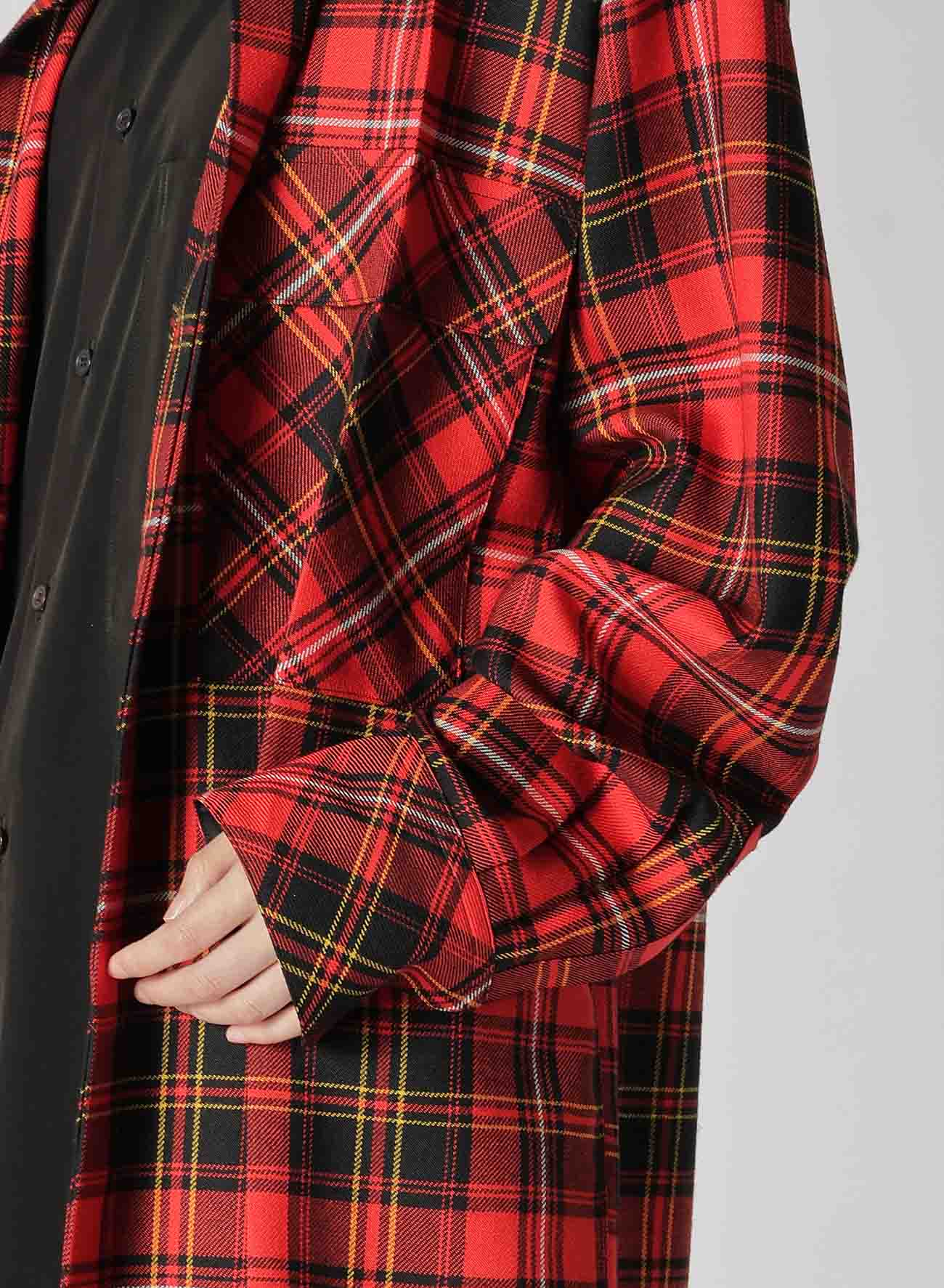 TARTAN CHECK DOUBLE LAYERED SHIRT