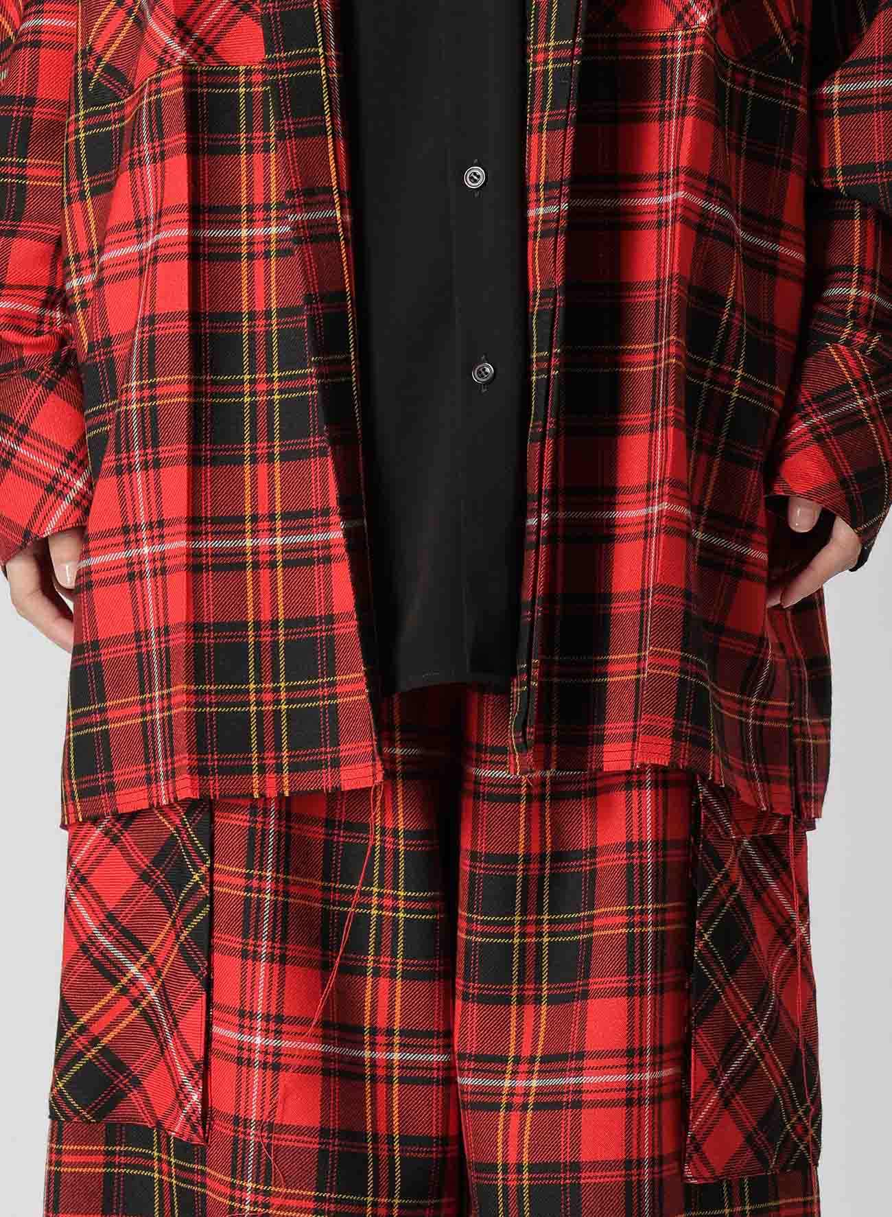 TARTAN CHECK DOUBLE LAYERED SHIRT