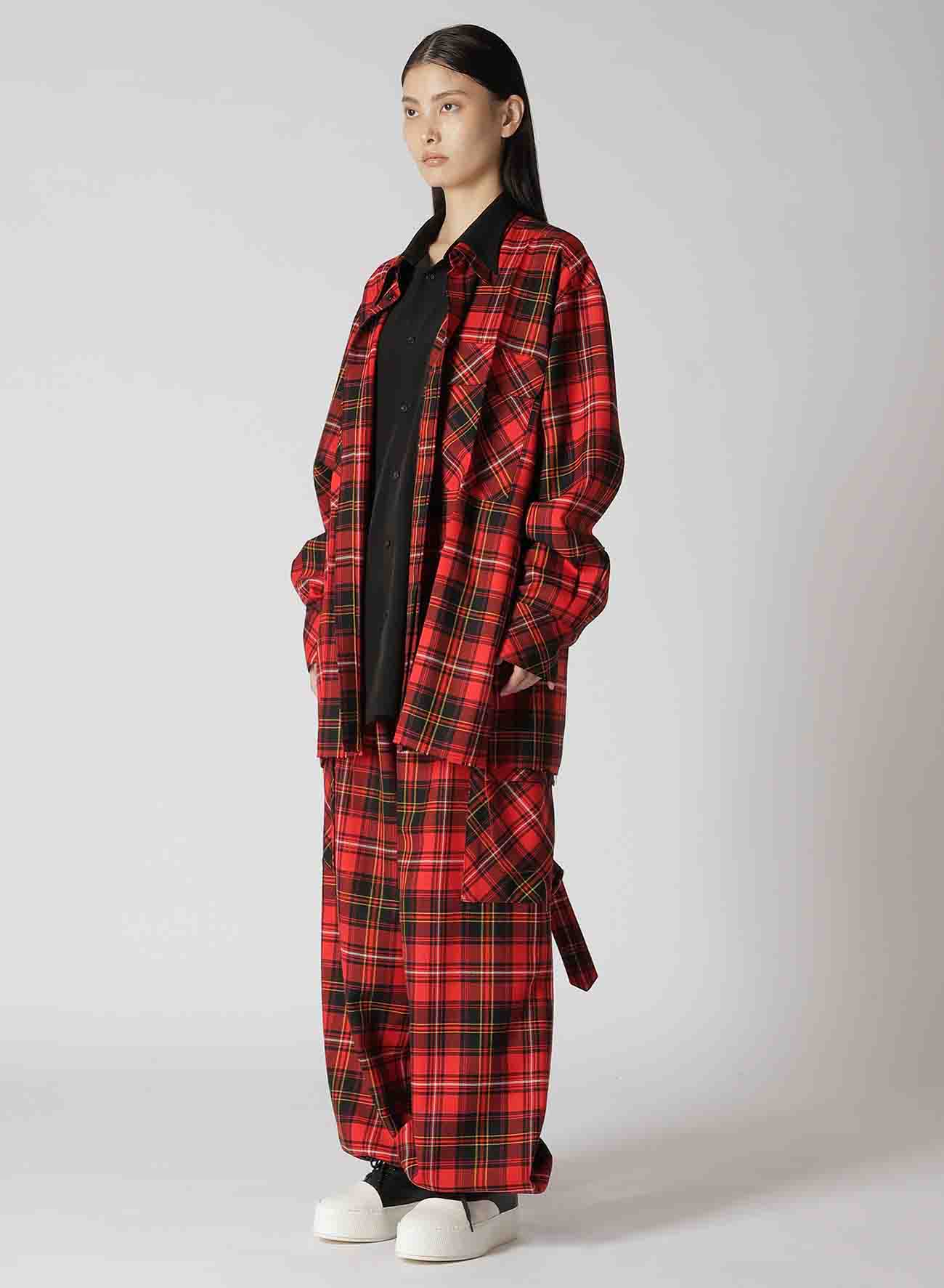 TARTAN CHECK DOUBLE LAYERED SHIRT