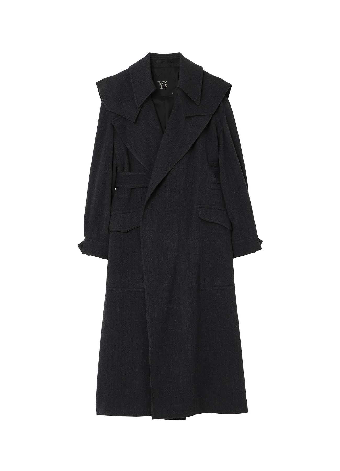 STRETCH FLANNEL TRENCH COAT