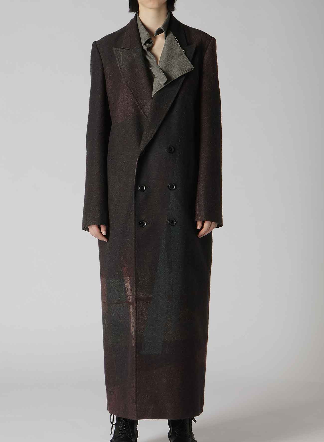 RAISED C/W TWILL PEALED CHECK PT W FRONT LONG COAT