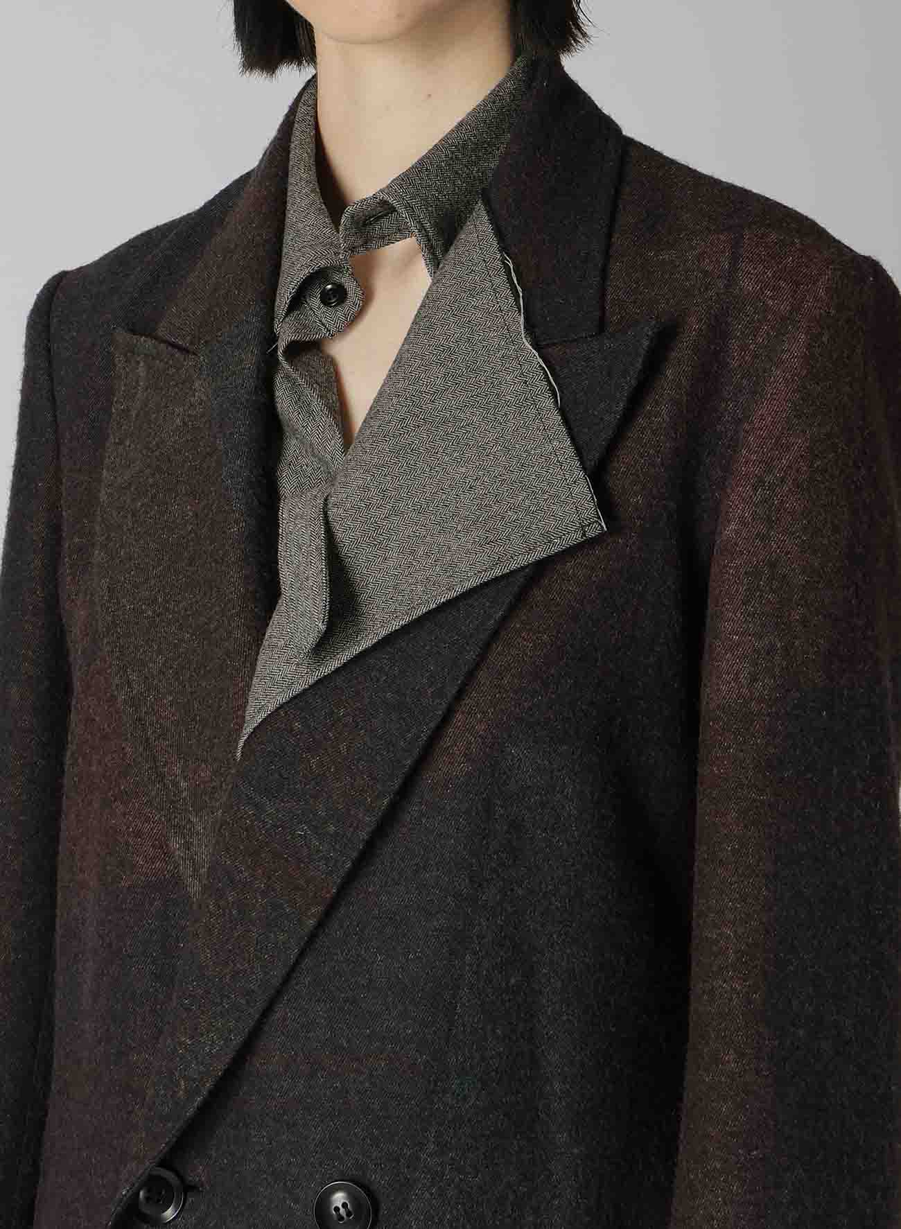 RAISED C/W TWILL PEALED CHECK PT W FRONT LONG COAT