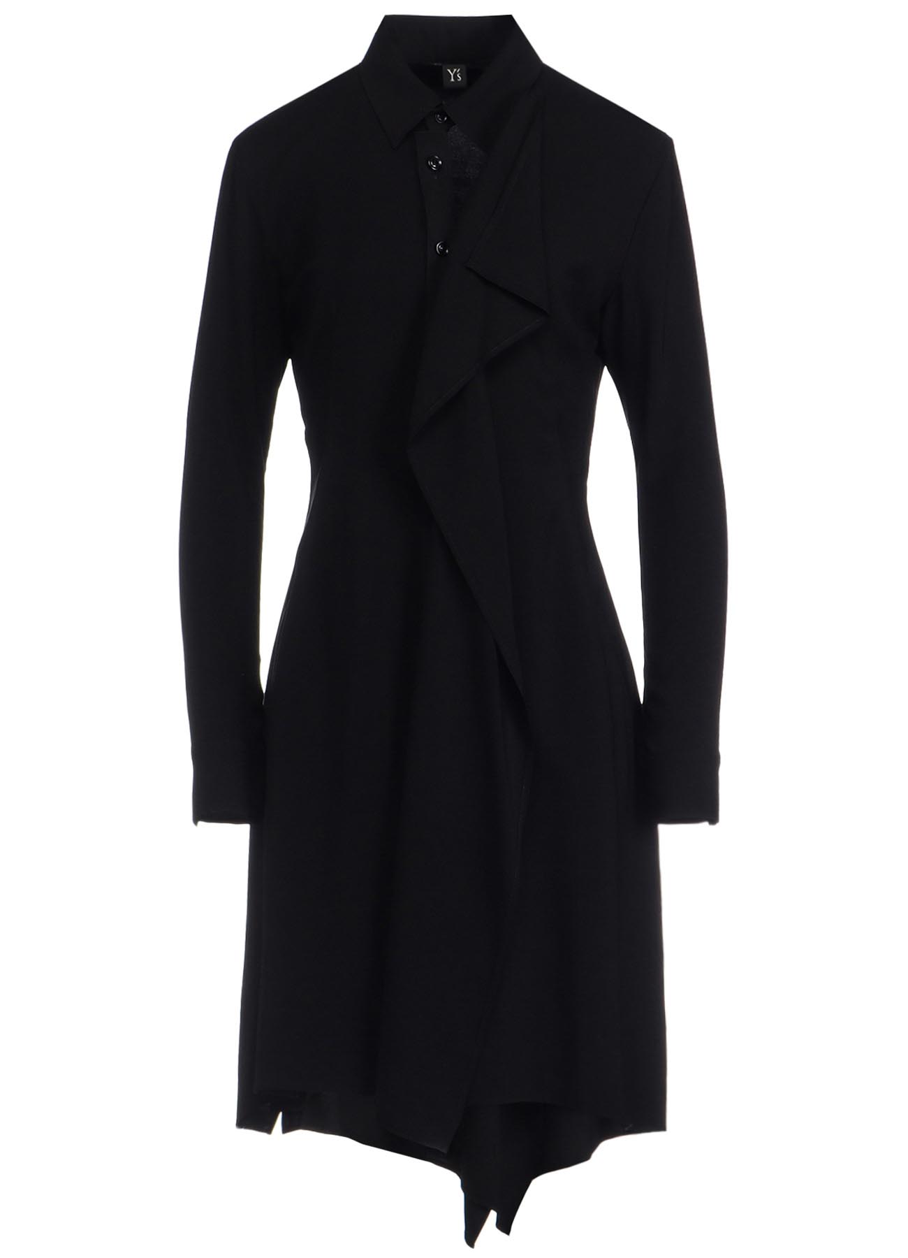 HARD TWISTED GABARDINE DRAPE SHIRT DRESS