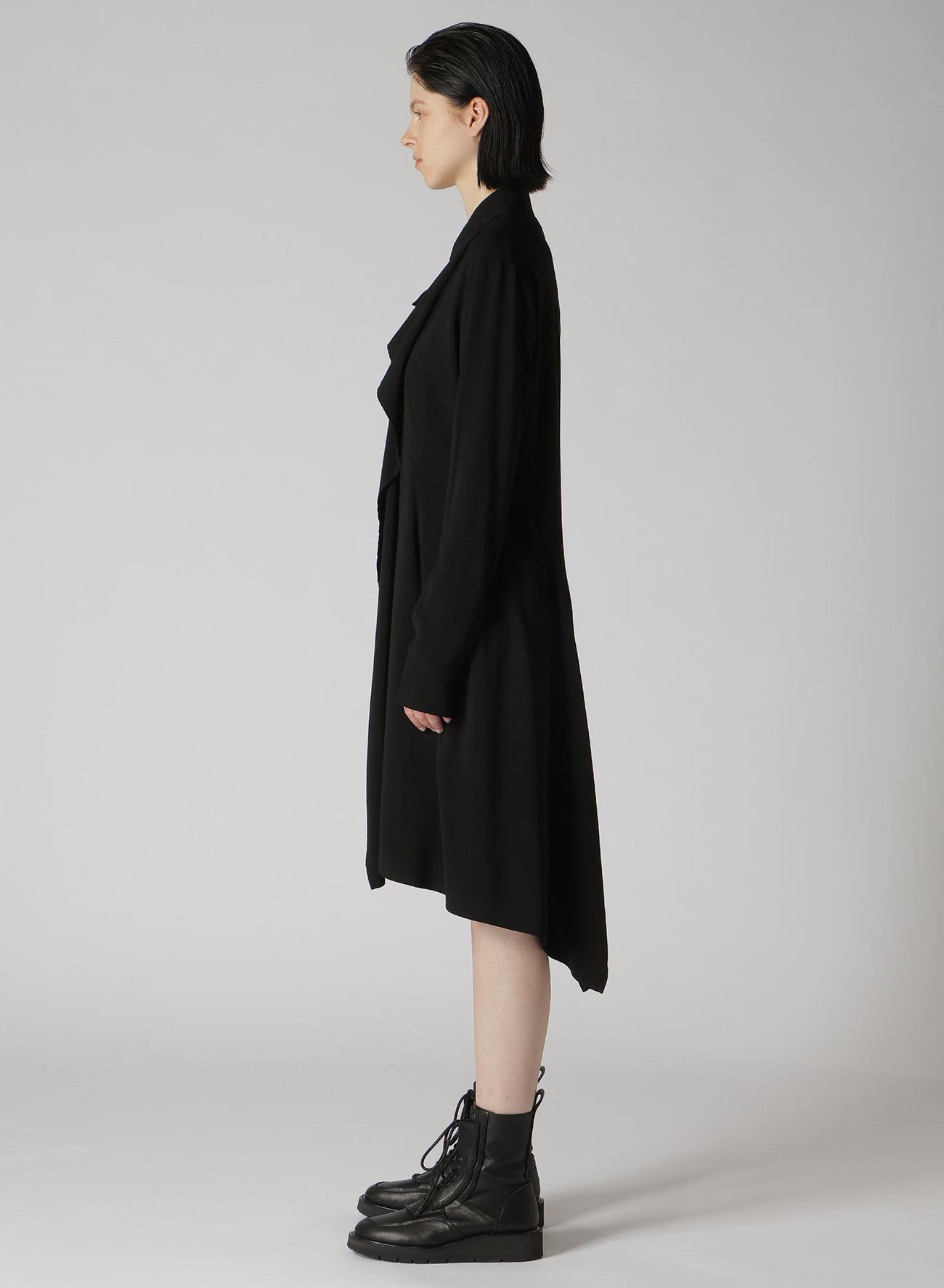 HARD TWISTED GABARDINE DRAPE SHIRT DRESS