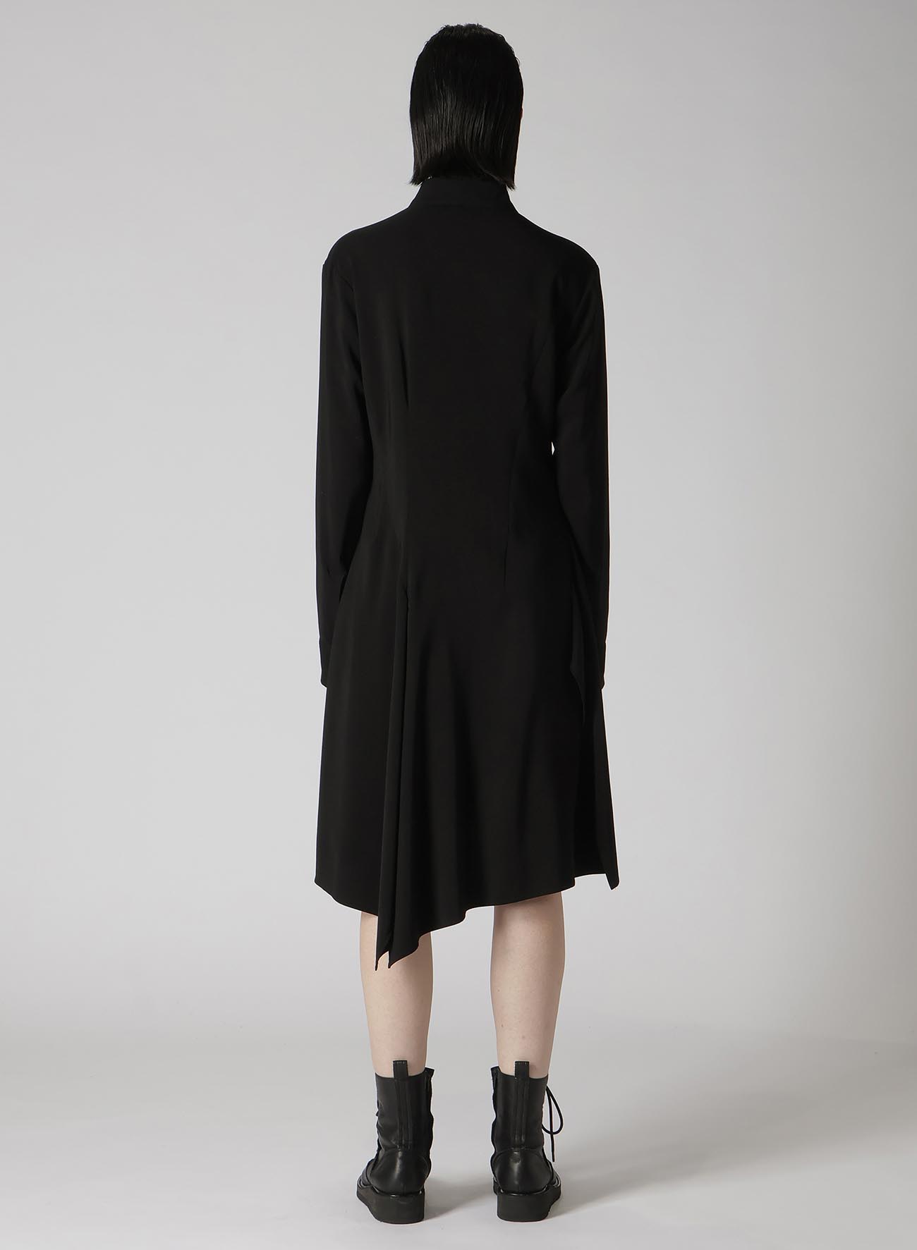 HARD TWISTED GABARDINE DRAPE SHIRT DRESS