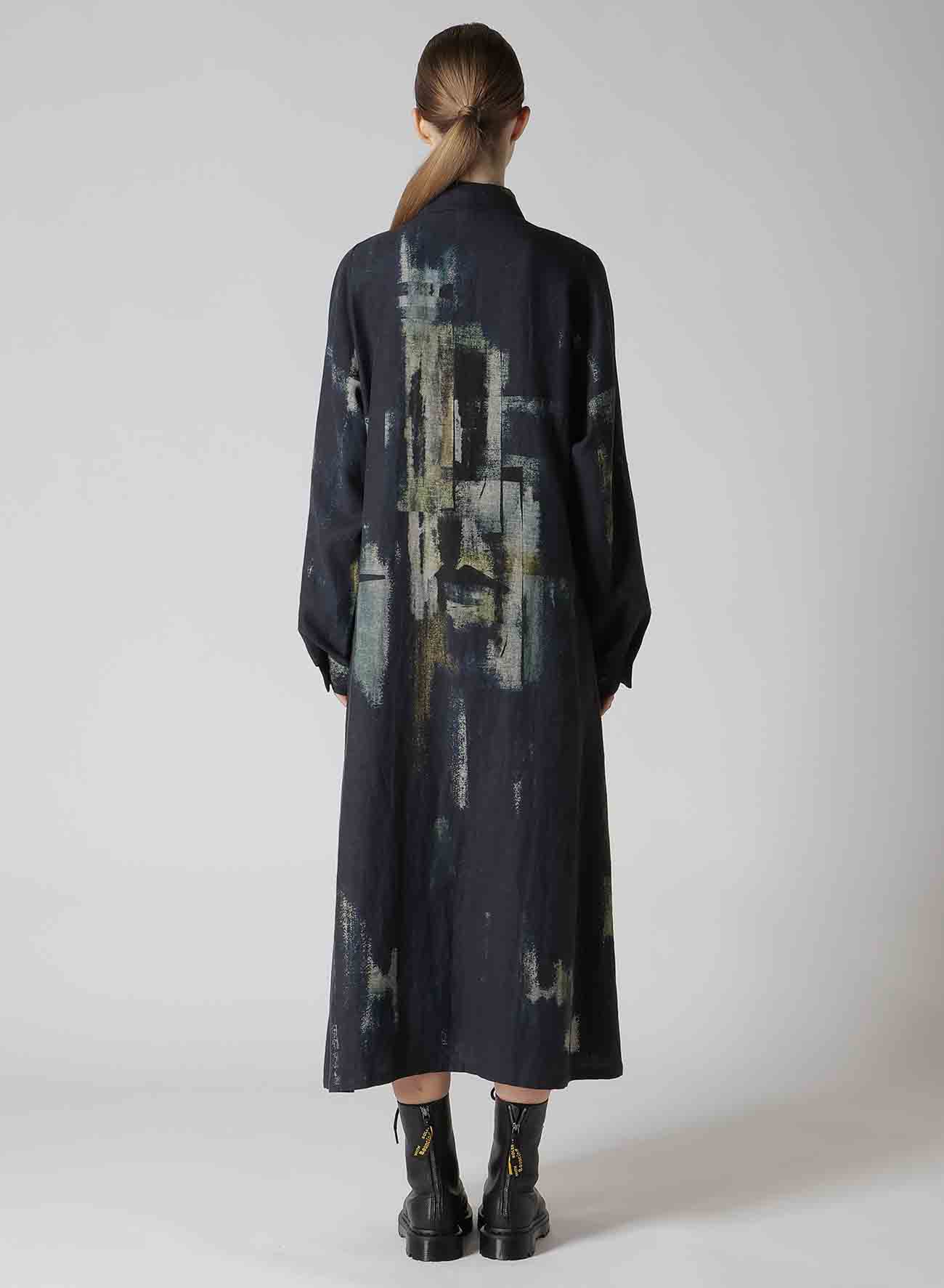 L/C DENIM CUBISM PRINT IRREGULAR SHIRT DRESS